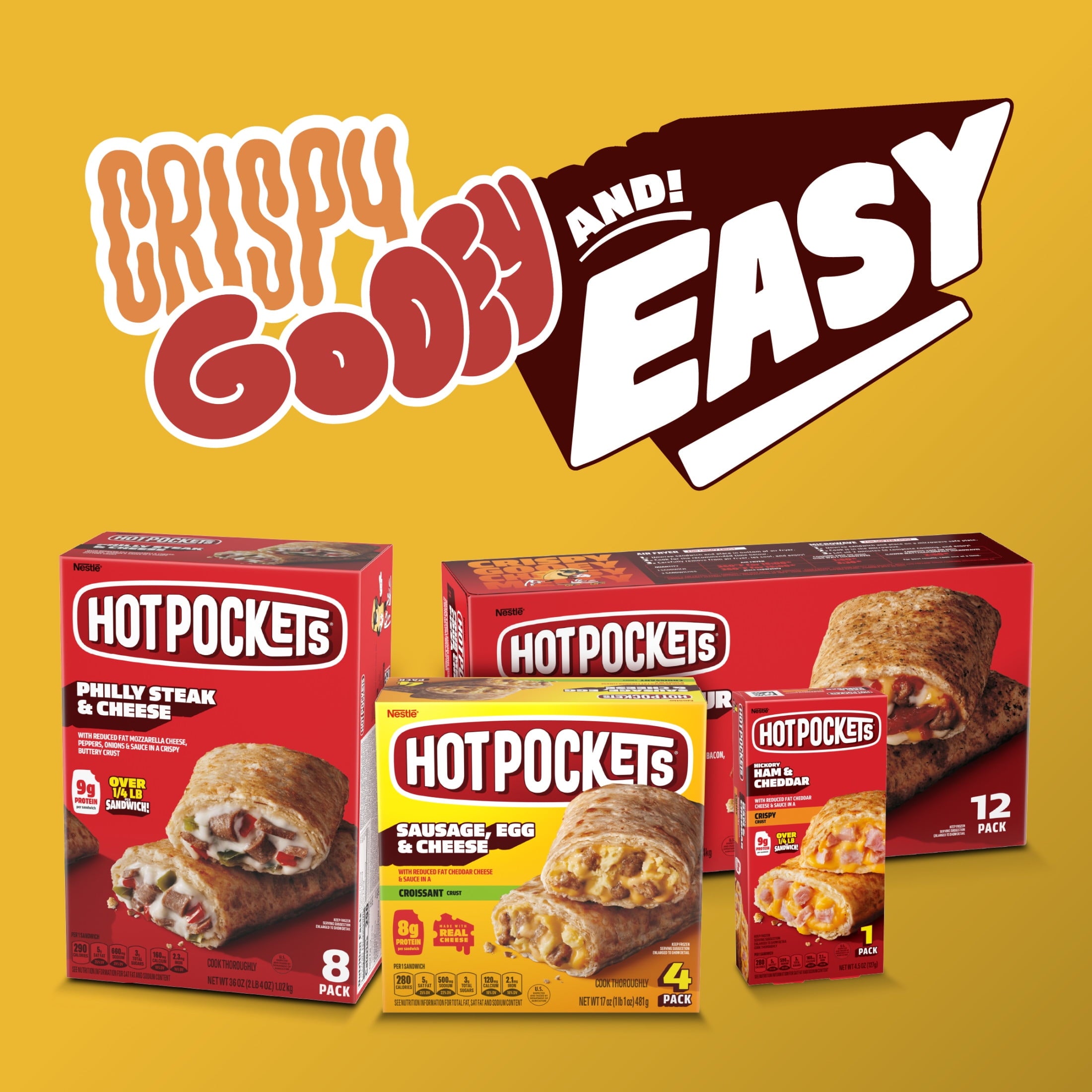 Hot Pockets Bacon Egg And Cheese Frozen Breakfast Sandwich Croissant Crust 4 Pack 17 Oz