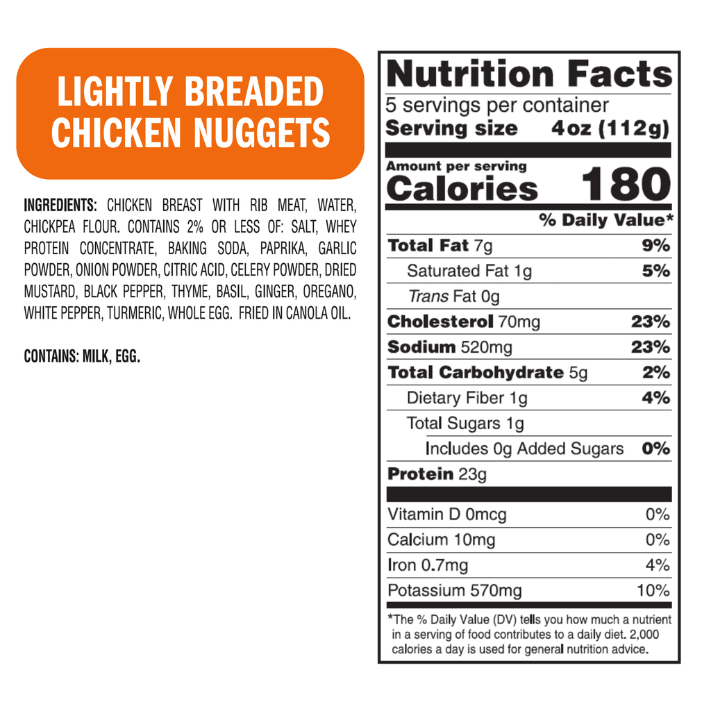 Realgood Foods Co. Lightly Breaded Chicken Breast Nuggets Frozen 20 Oz