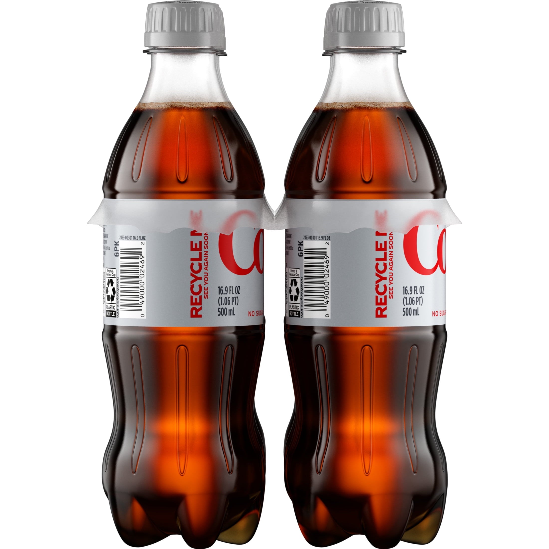 Soda Pop Bottles 16.9 Fl Oz 6 Pack Diet Coke