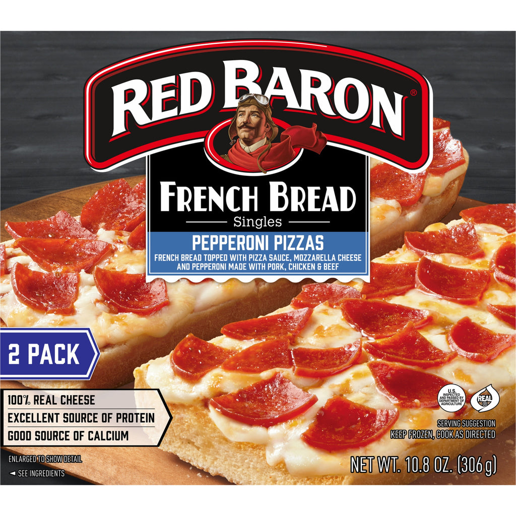 Red Baron Pepperoni French Bread Frozen Personal Pizza 10.8 Oz 2 Pack