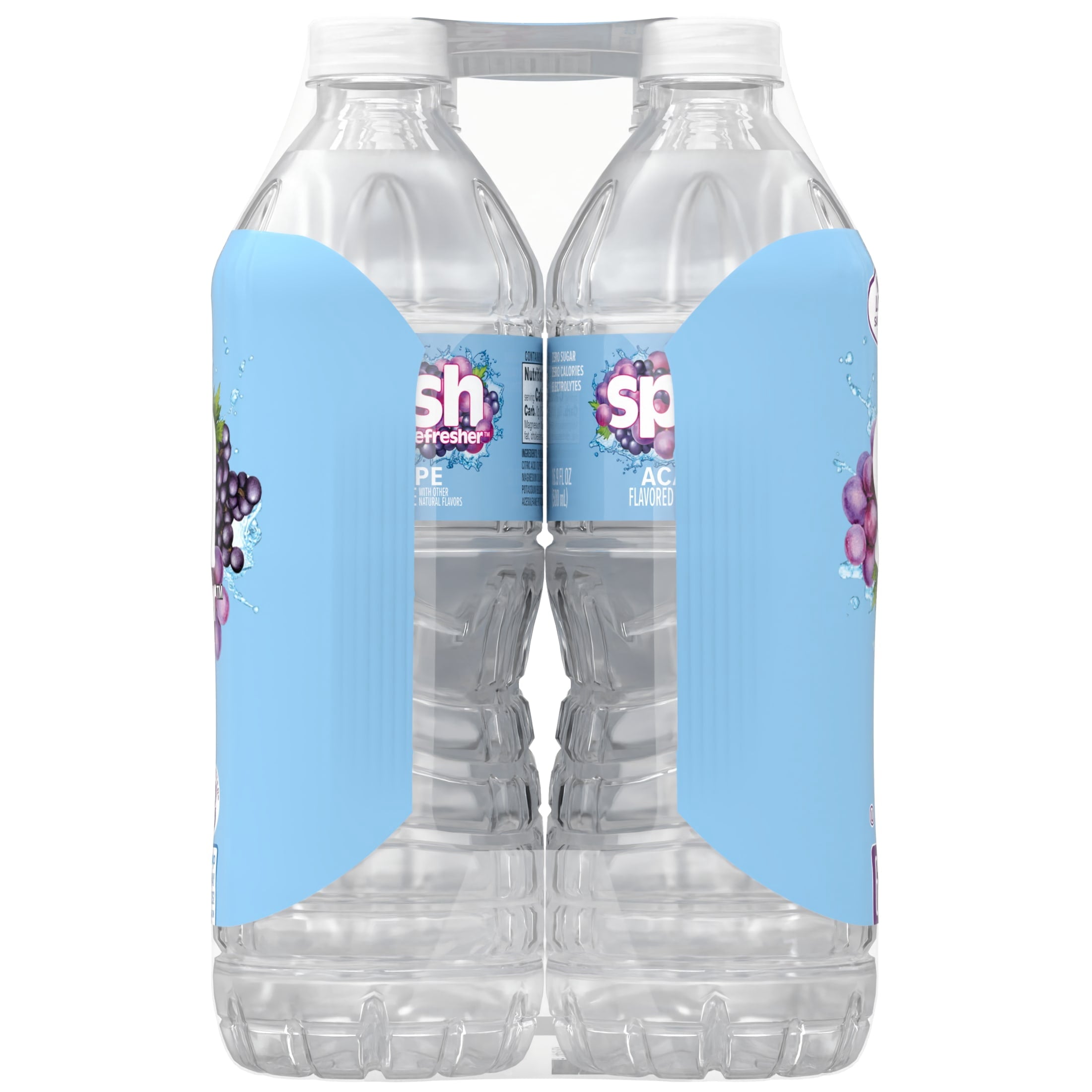 Splash Blast Acai Grape Flavored Water 16.9 fl oz Plastic Bottles 6 Pack