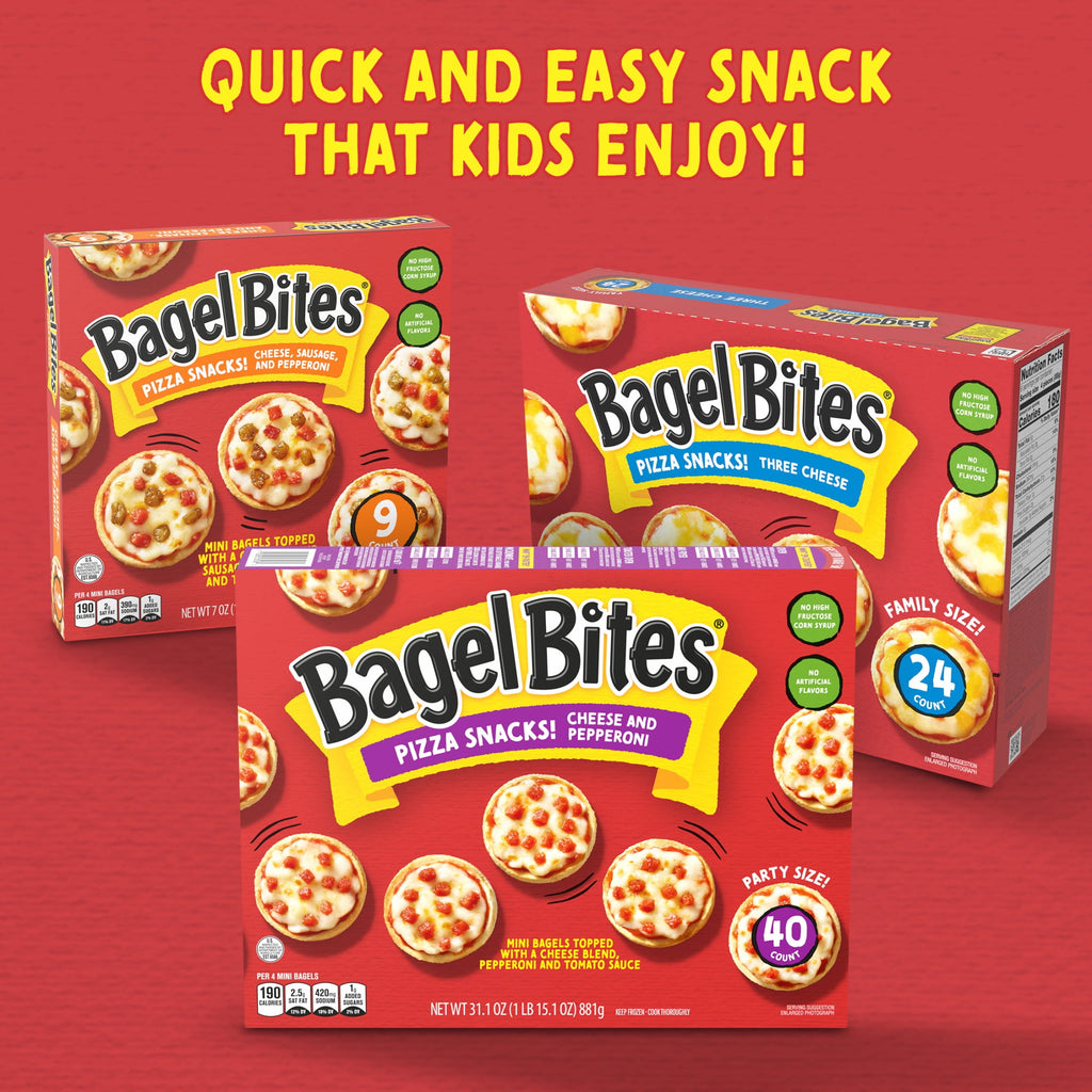 Bagel Bites Cheese And Pepperoni Mini Pizza Bagel Frozen Snacks 40 Count 2.62 Lb