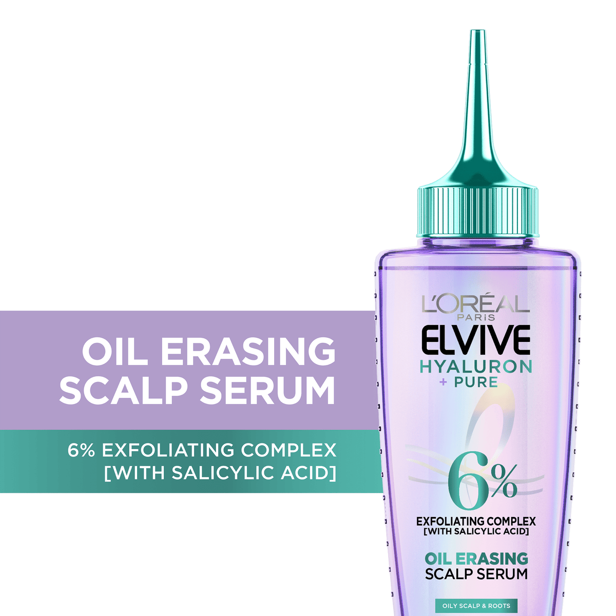 L'Oreal Paris Elvive Hyaluron Pure Scalp Care Oil Erasing Serum for Oily Hair 3.45 fl oz