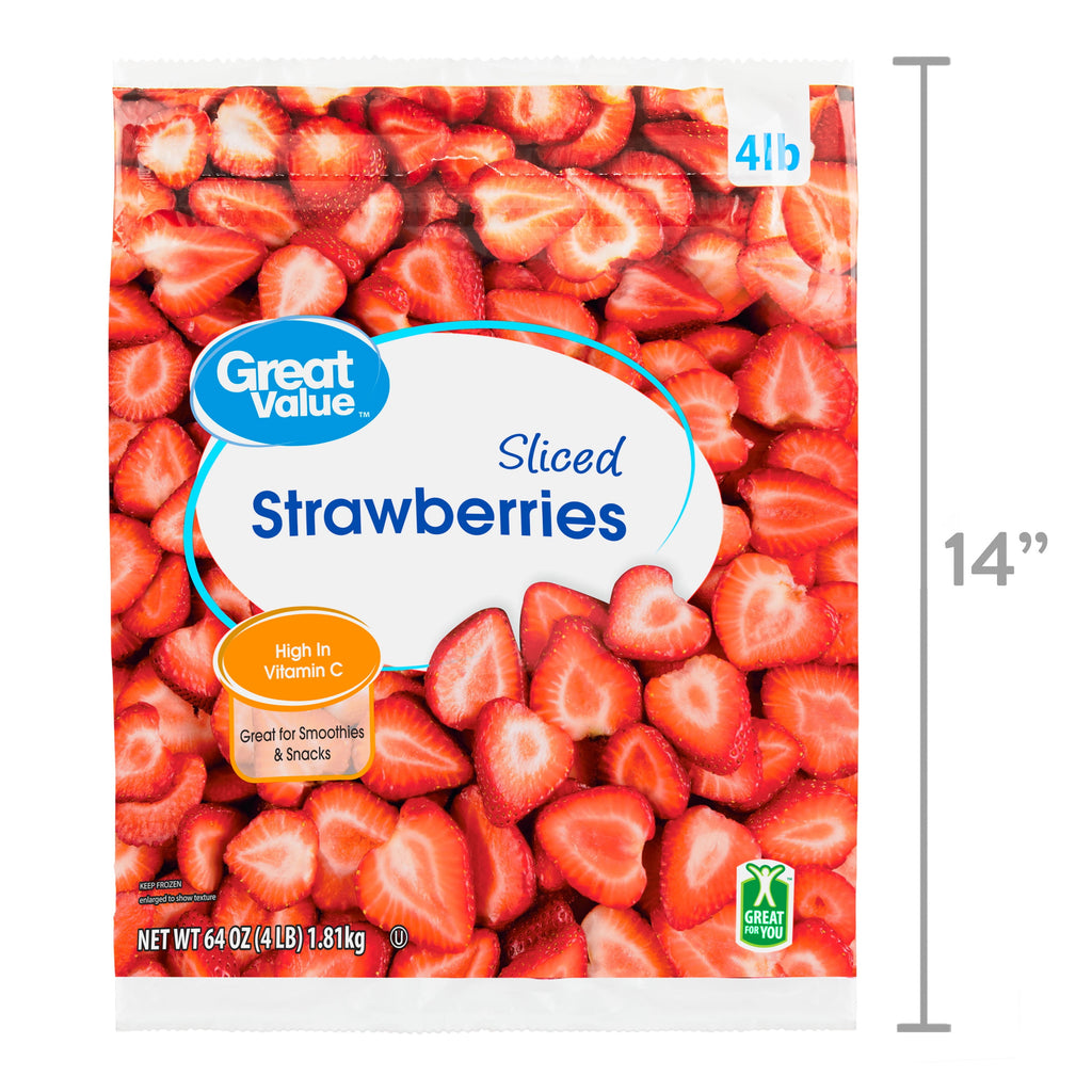 Great Value Sliced Strawberries Frozen 64 Oz
