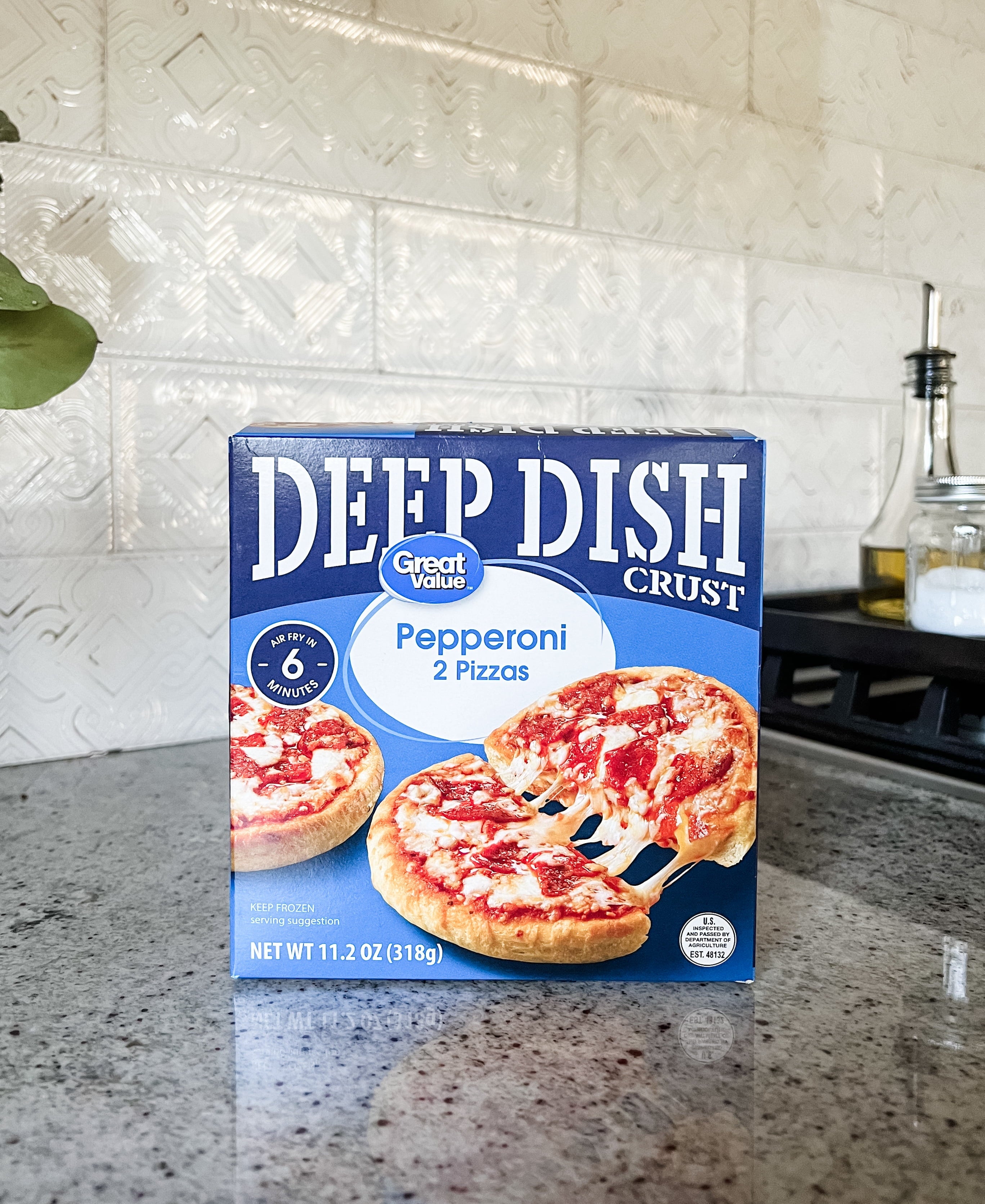 Great Value Deep Dish Pepperoni Frozen Pizza 11.2 Oz 2 Count