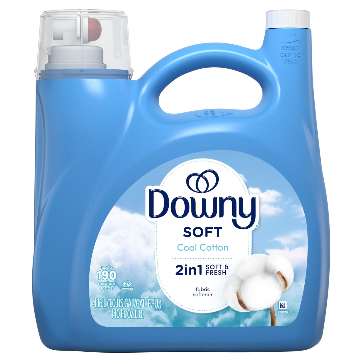 Downy Liquid Fabric Softener Cool Cotton Scent 140 fl oz 190 Loads
