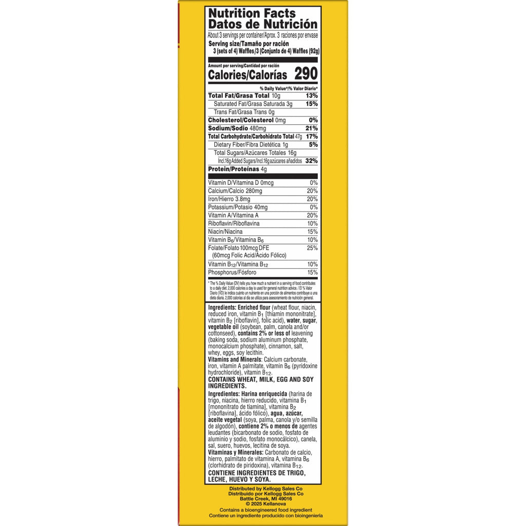 Eggo Minis Cinnamon Toast Waffles Frozen 10.75 Oz 10 Count