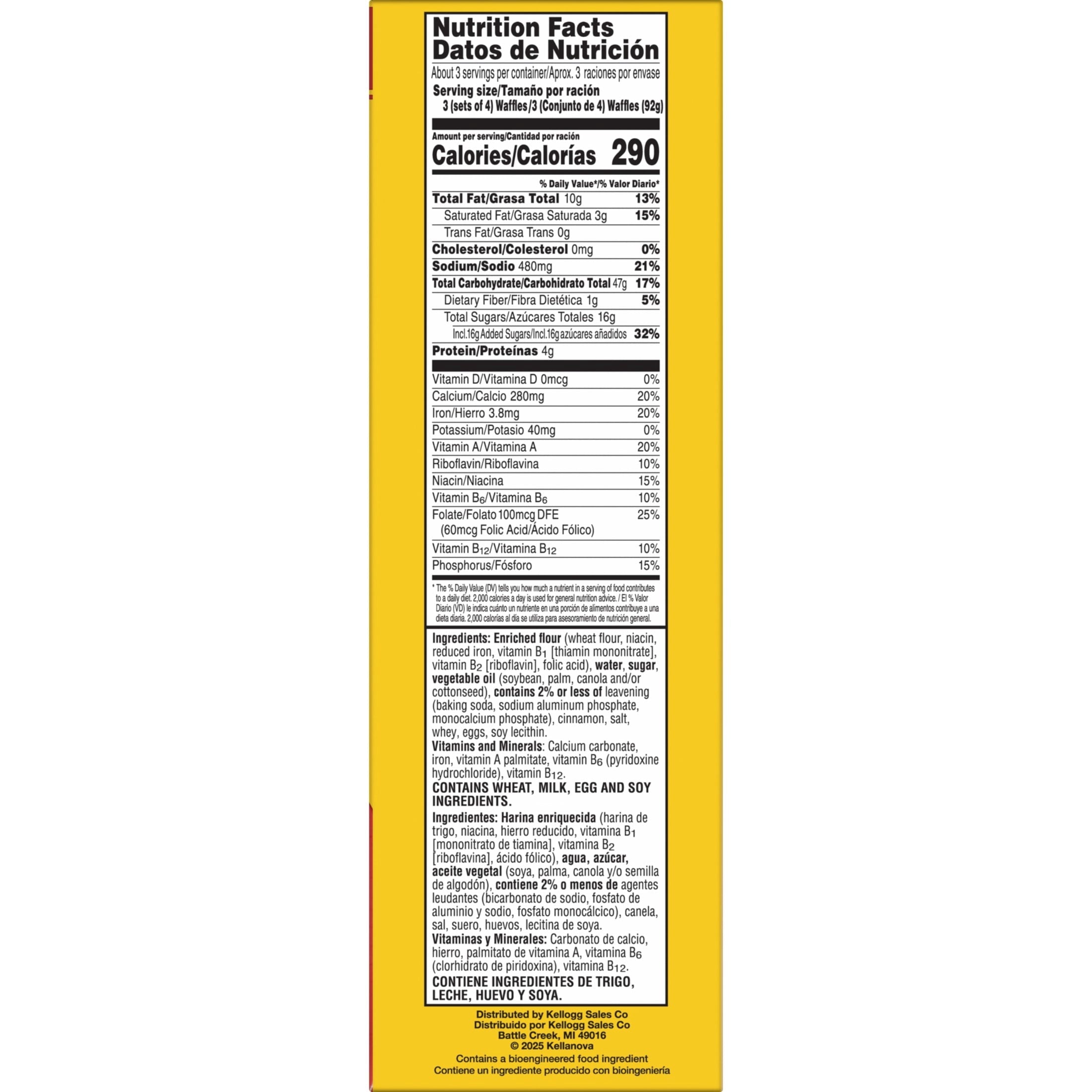 Eggo Minis Cinnamon Toast Waffles Frozen 10.75 Oz 10 Count