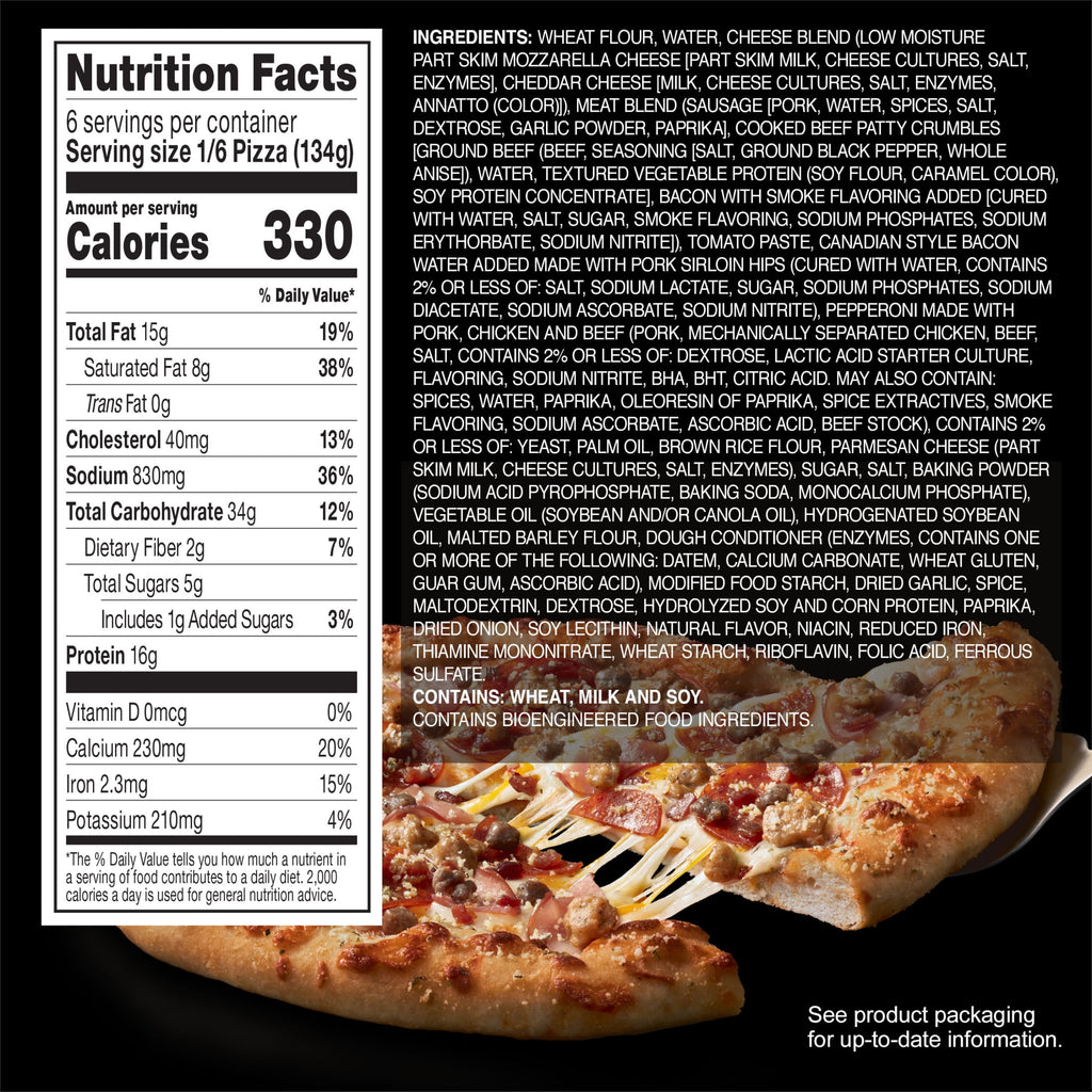 Red Baron Fully Loaded Hand Tossed Meat Lovers Frozen Pizza 28.4 Oz