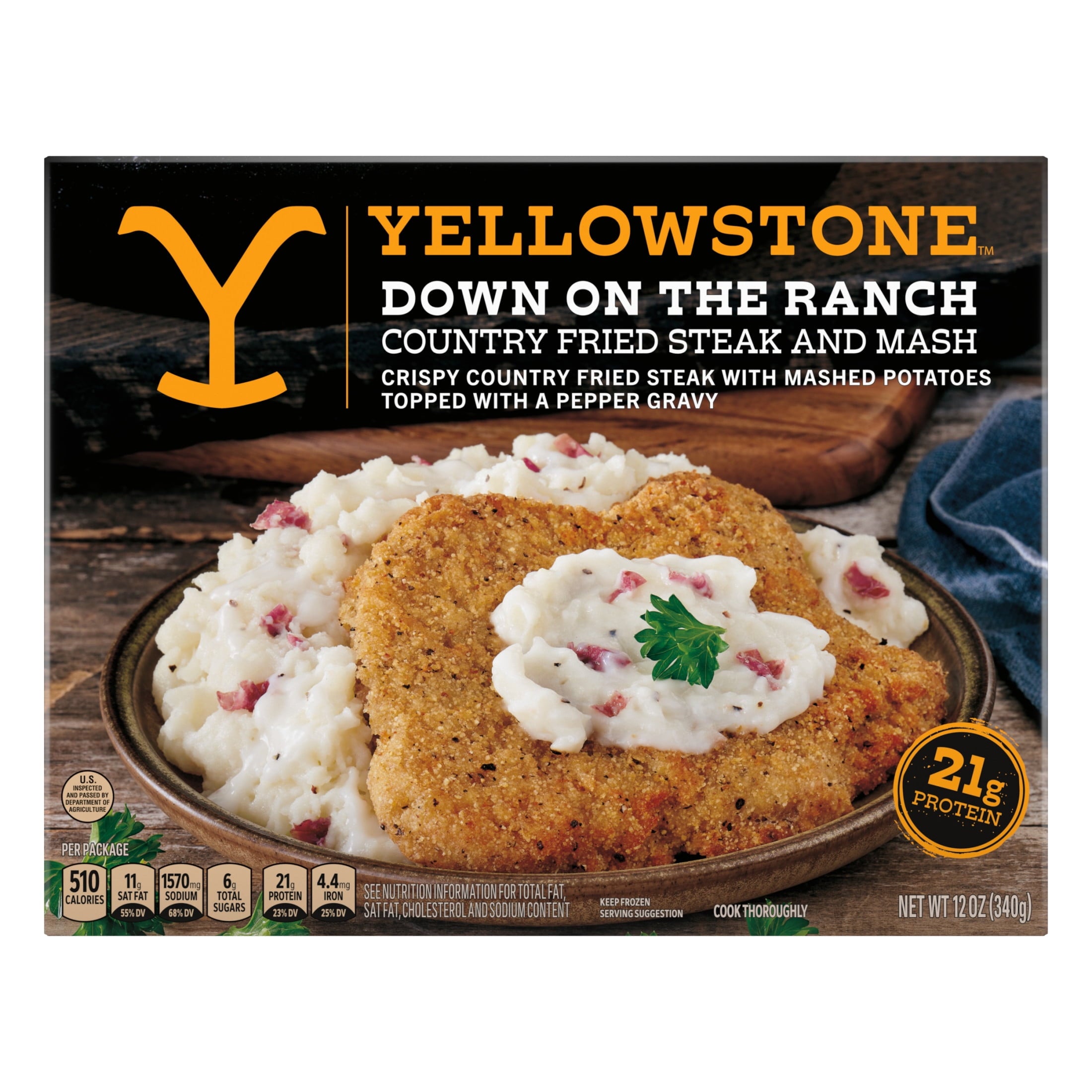 Yellowstone Country Fried Steak and Mash Frozen Dinner 12 Oz