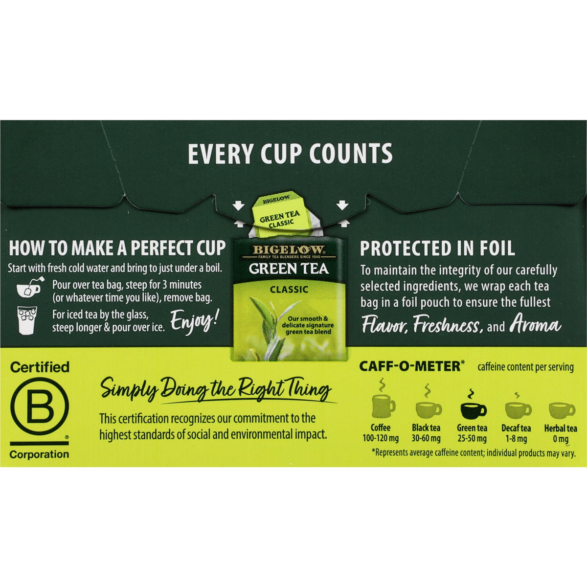 Bigelow Tea Classic Green Tea Bags 20 Count