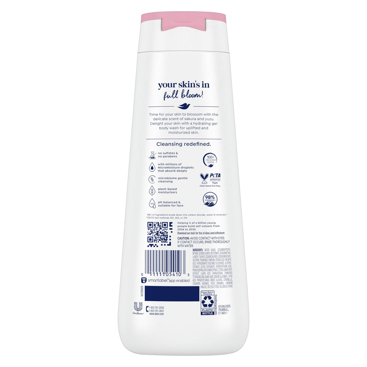 Dove Uplifting Body Wash Sakura Blossom & Yuzu Moisturizing Cleanser 20 fl oz
