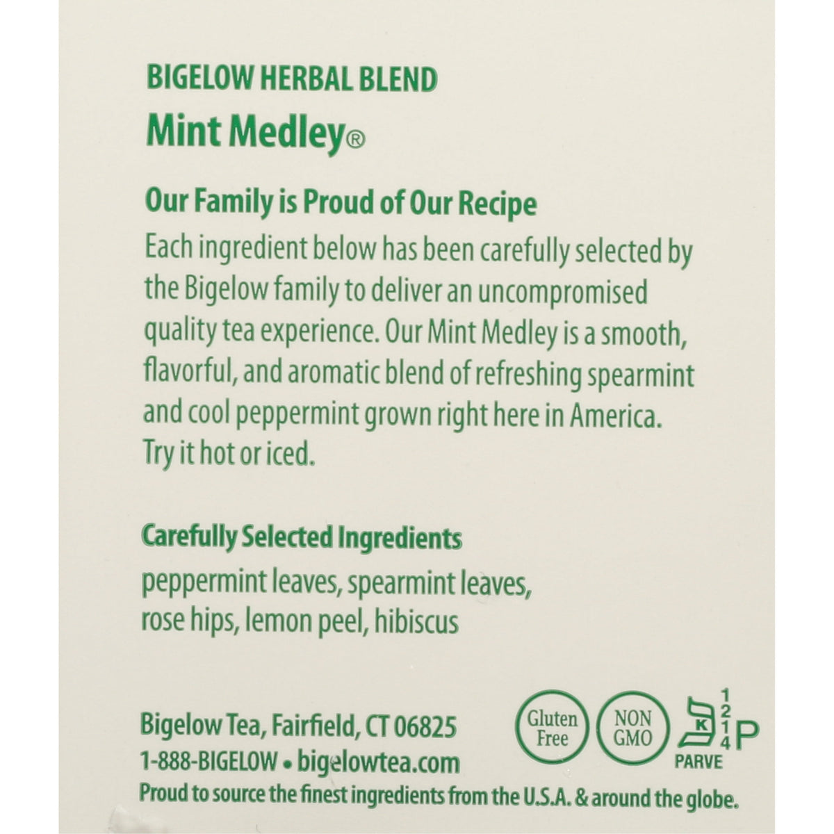 Bigelow Mint Medley Caffeine-Free Herbal Tea Bags 2.99 oz 20 Count