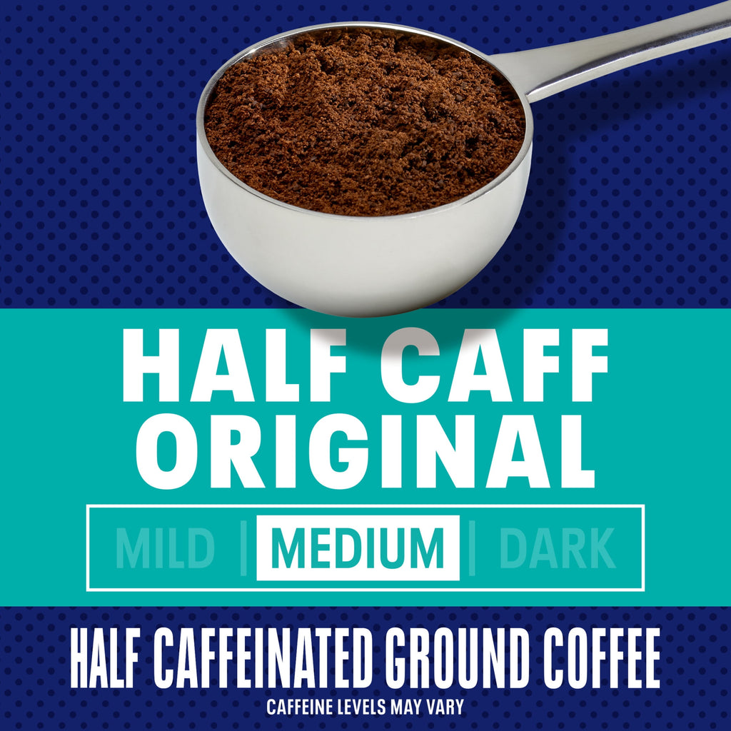 Maxwell House Half Caff Naturally Caffeinated Medium Roast Ground Coffee 25.6 oz Canister