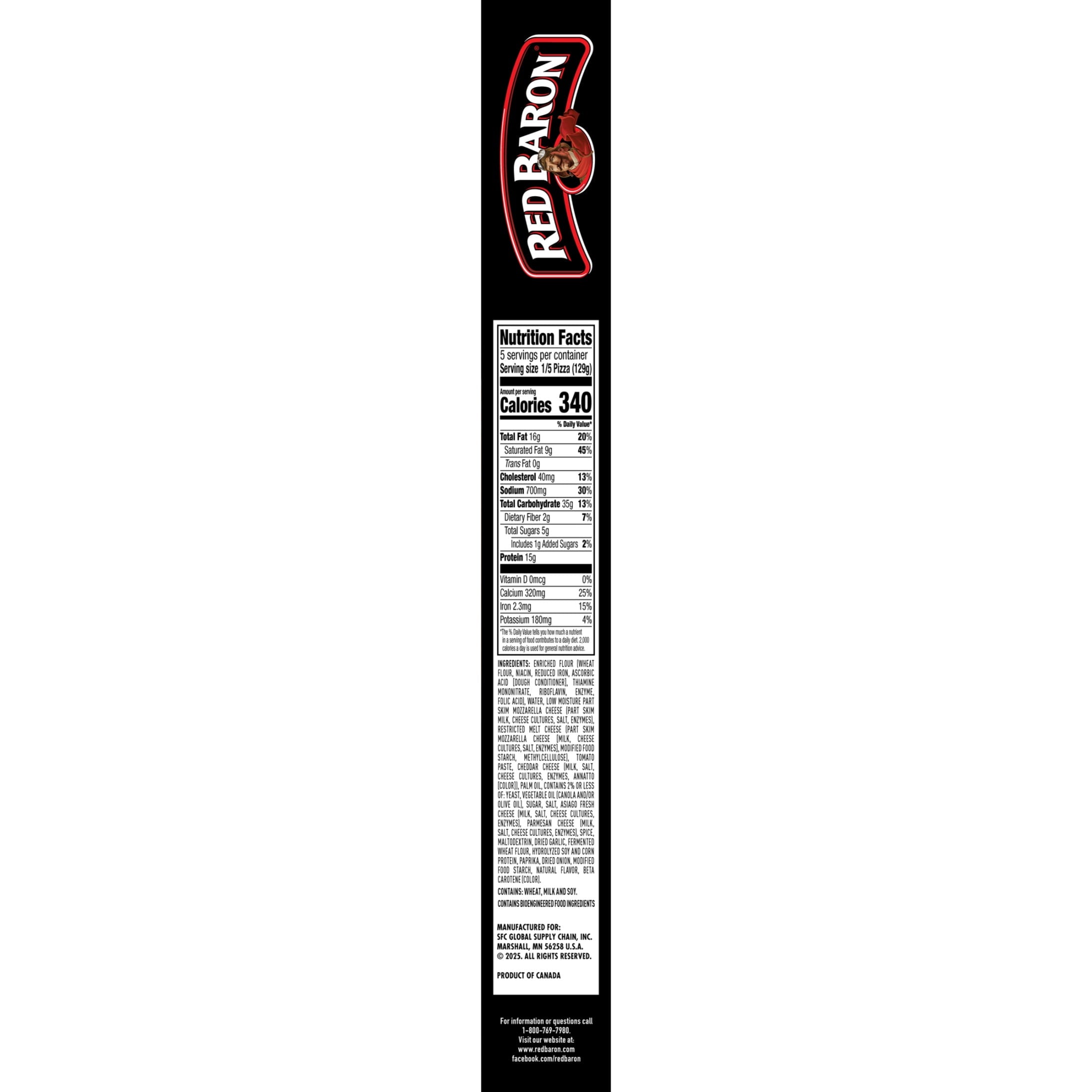 Red Baron Four Cheese Stuffed Crust Frozen Pizza 22.74 Oz