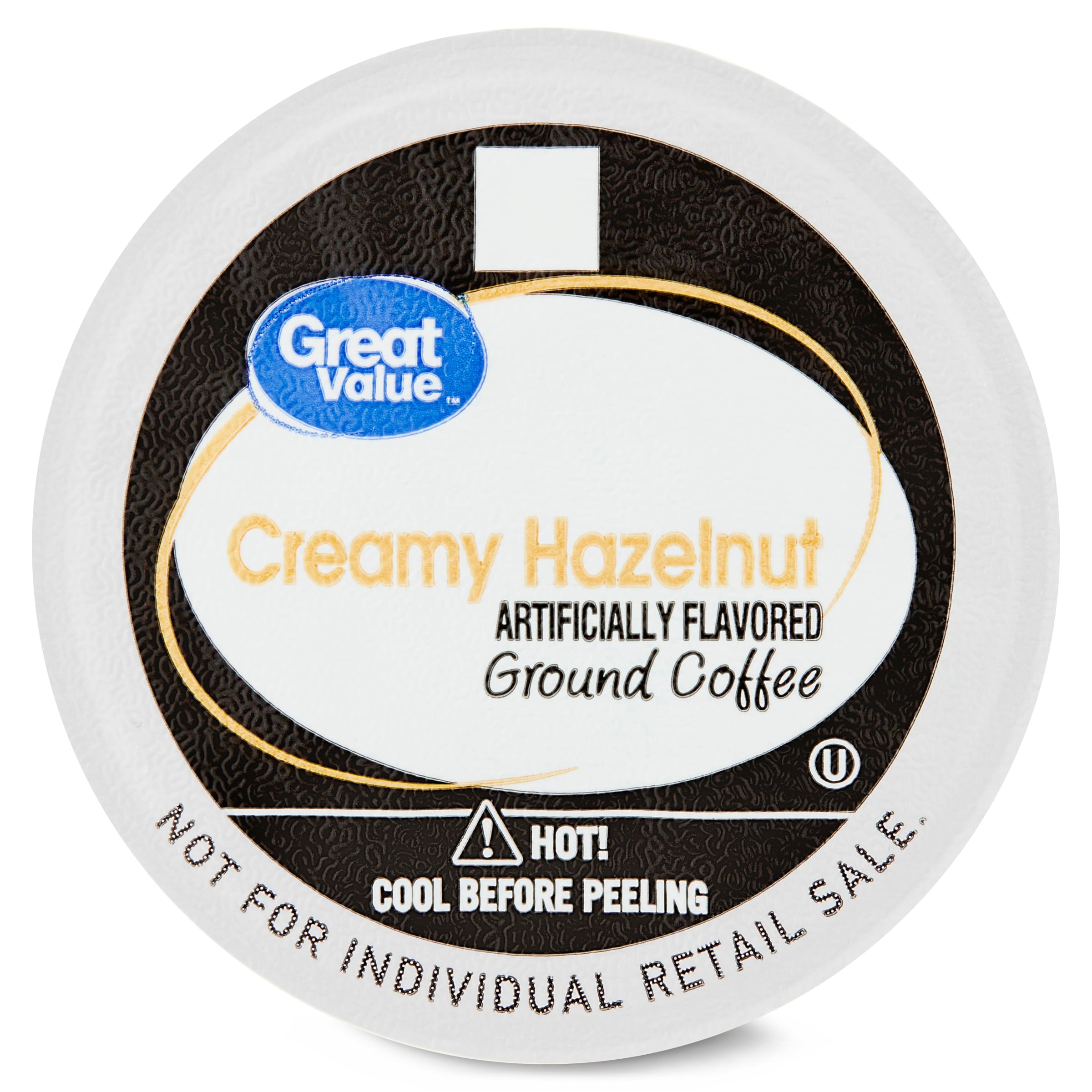 Great Value 100% Arabica Creamy Hazelnut Medium Roast Ground Coffee Pods 12 Count