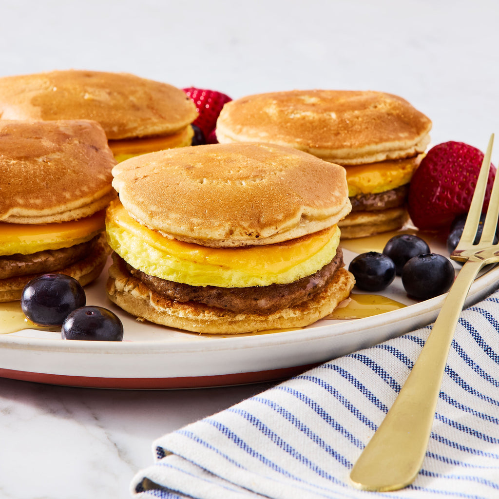 Great Value Sausage Egg & Cheese Maple Griddle Sandwich Frozen 4 Count 19.6 Oz