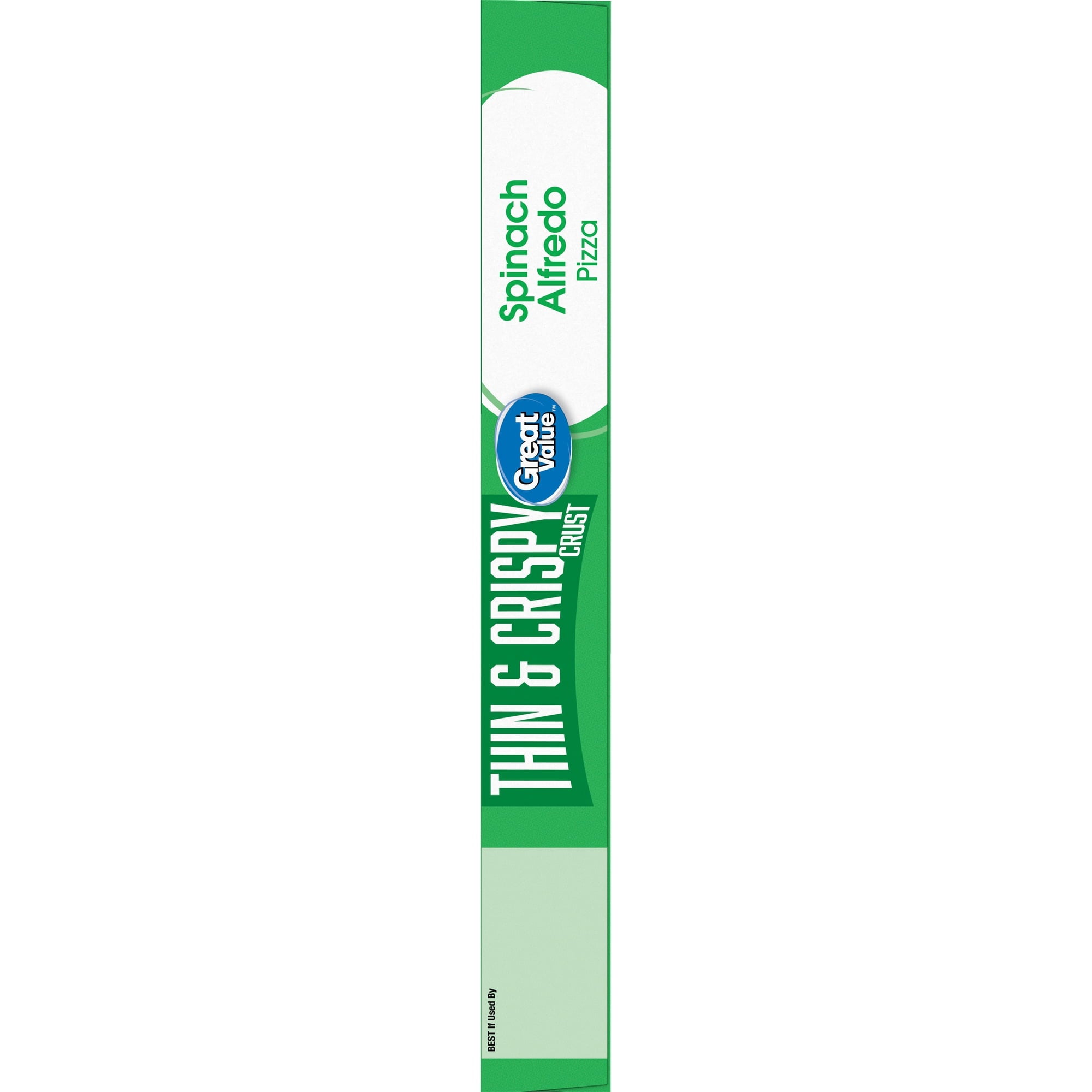 Great Value Thin and Crispy Crust Spinach Alfredo Frozen Pizza 17.45 Oz