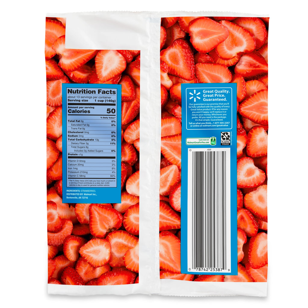 Great Value Sliced Strawberries Frozen 64 Oz