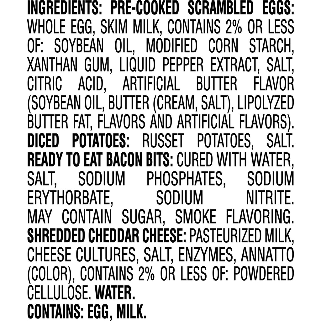 Jimmy Dean Eggs Potatoes Bacon Cheddar Breakfast Bowl Frozen 7 Oz