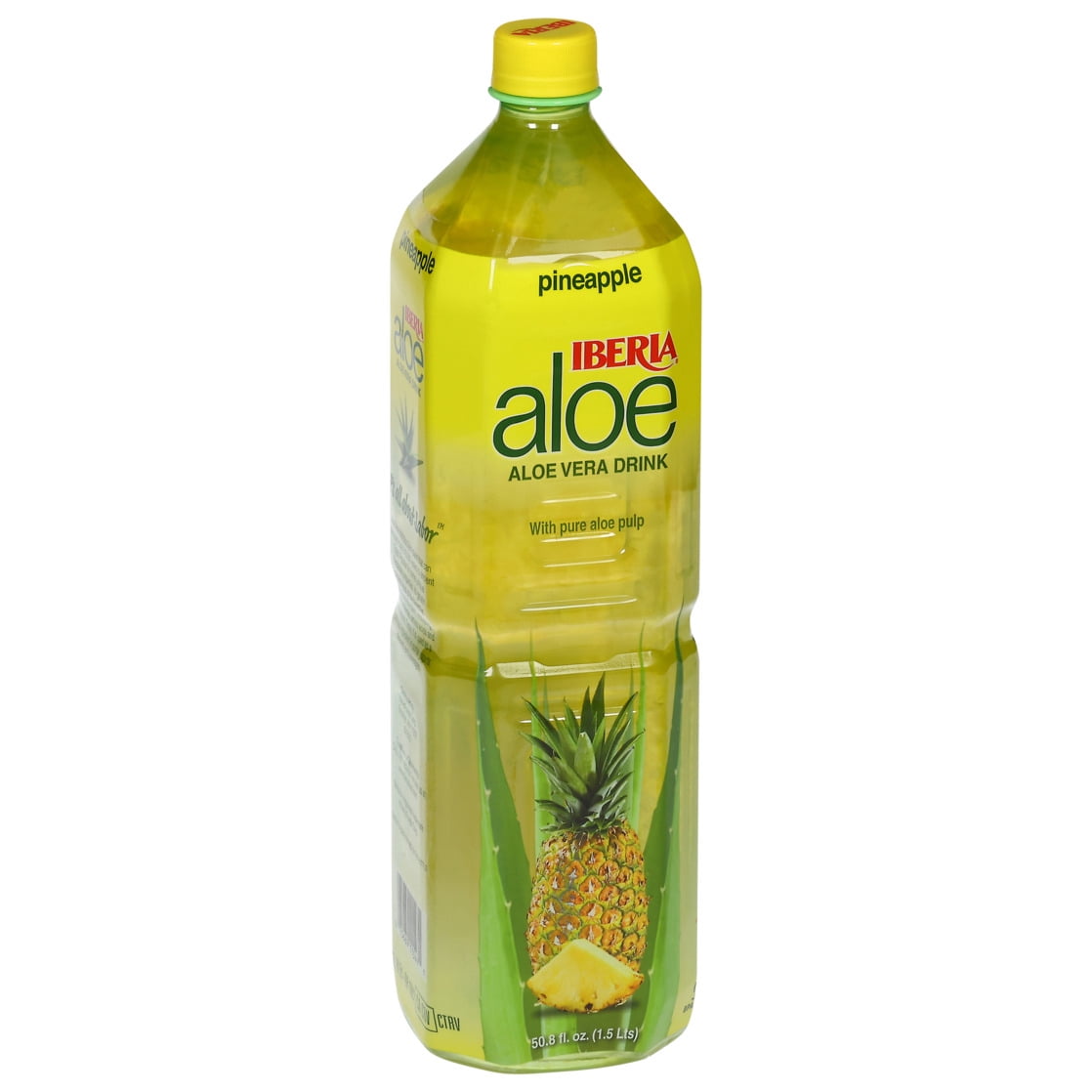 Iberia Pineapple Aloe Vera Drink with Pure Aloe Pulp 50.8 fl oz Bottle