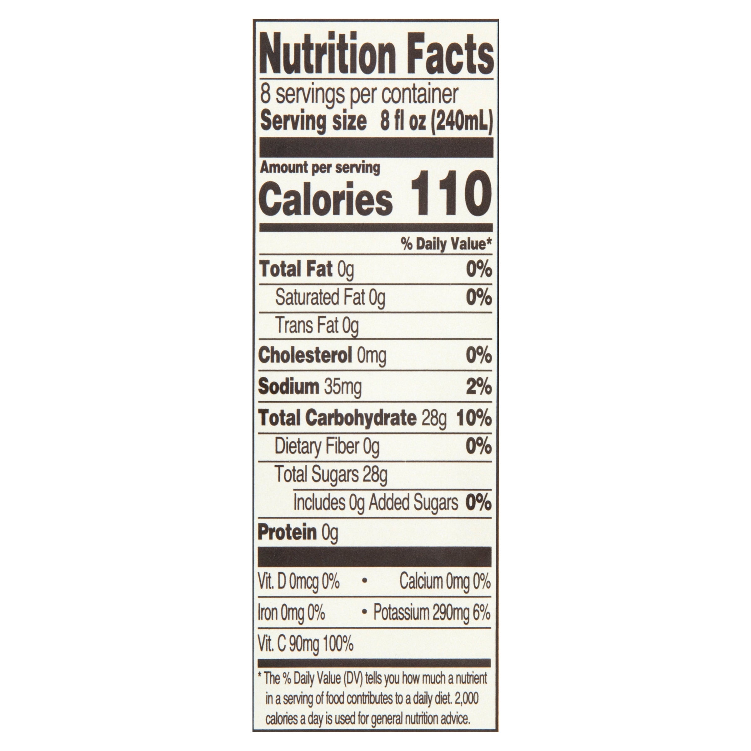 Great Value 100% Apple Juice From Concentrate No Sugar Added Pulp-Free 64 fl oz
