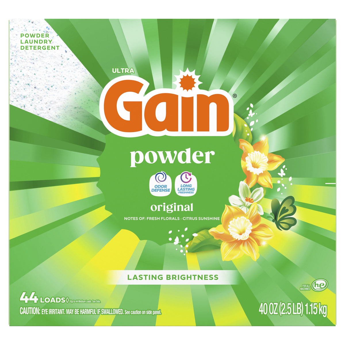 Gain Powder Laundry Detergent Original Scent 40 oz 44 Loads