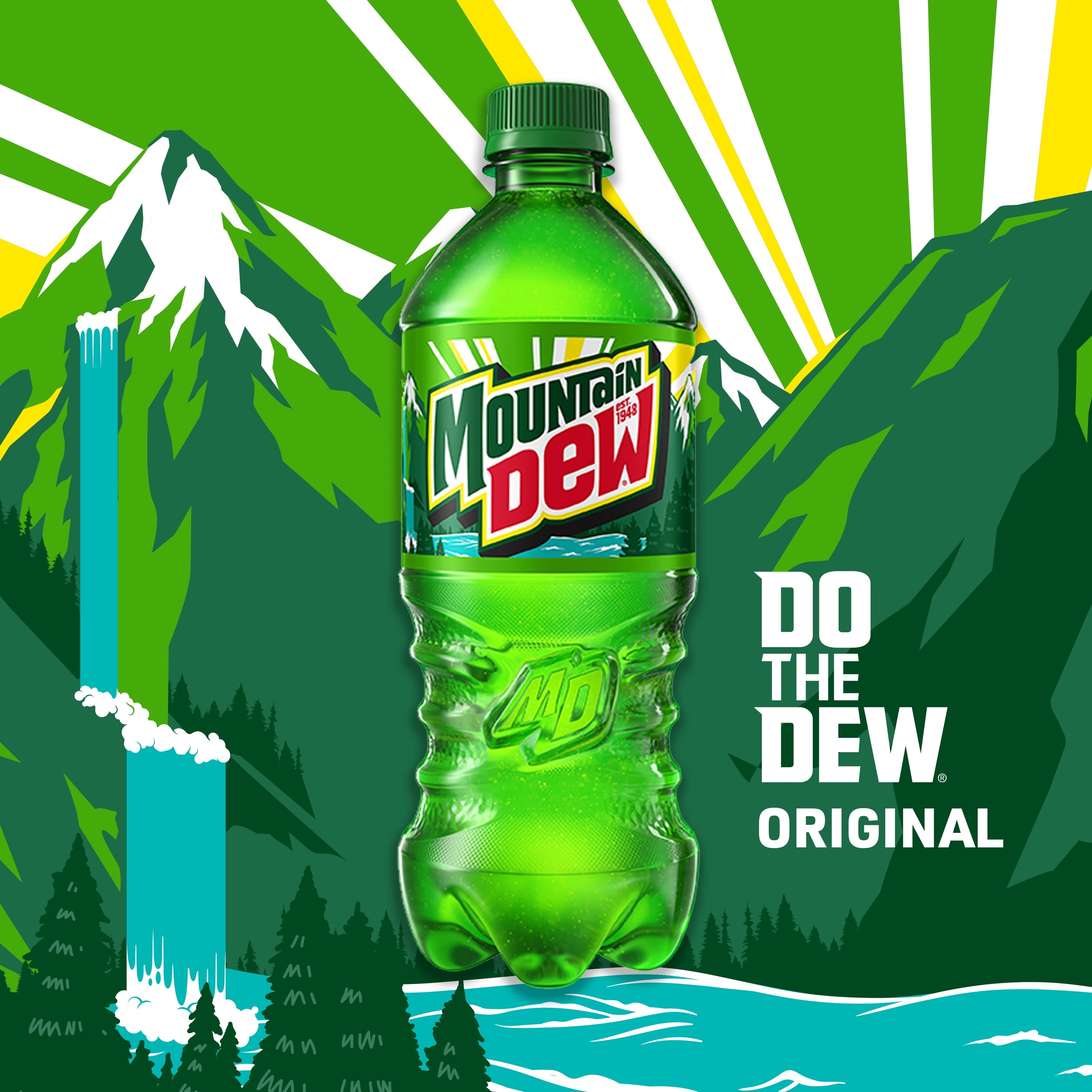 Mountain Dew Citrus Soda Pop Bottles 16.9 Fl Oz 12 Pack