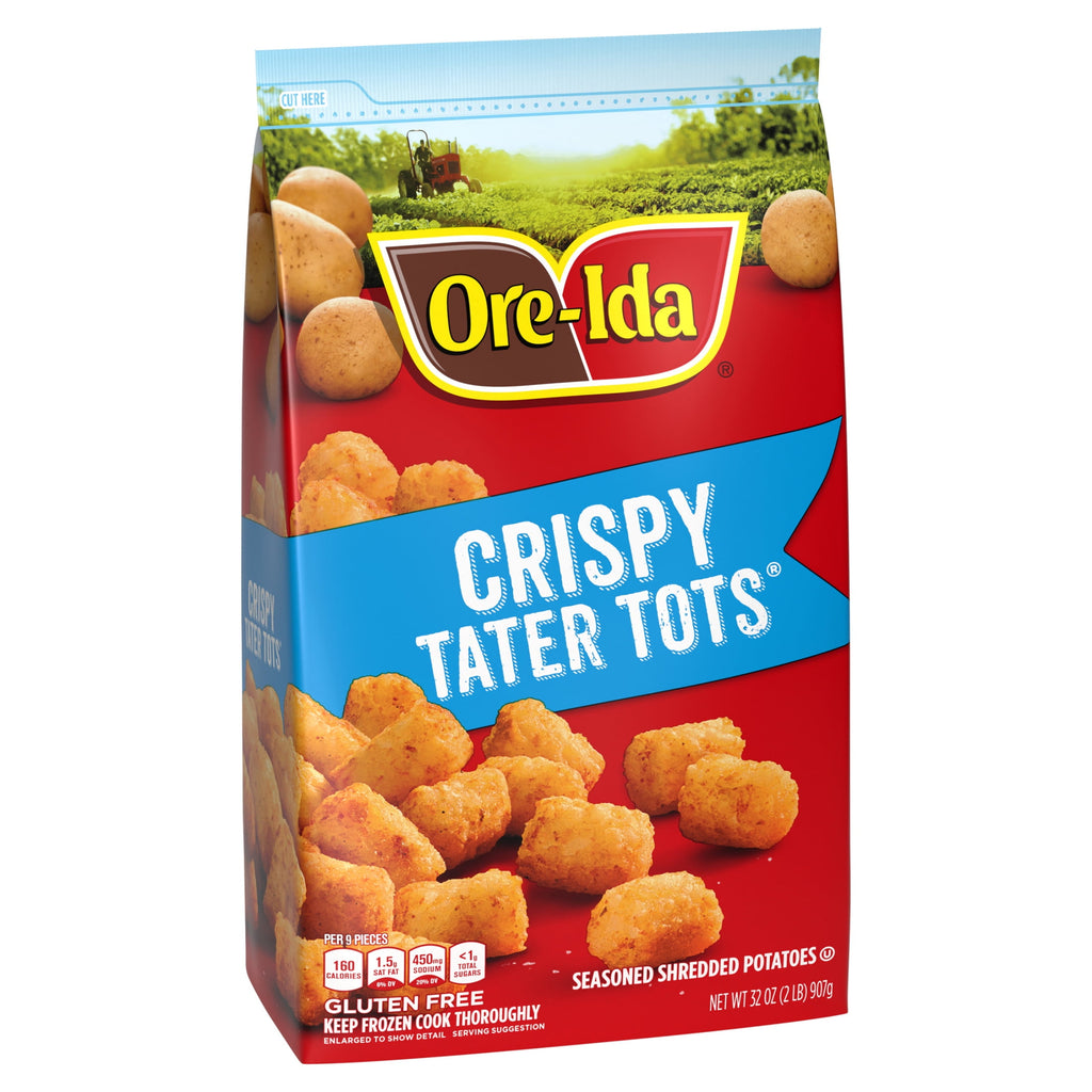 Ore-Ida Crispy Tater Tots Seasoned Shredded Frozen Potatoes 32 Oz