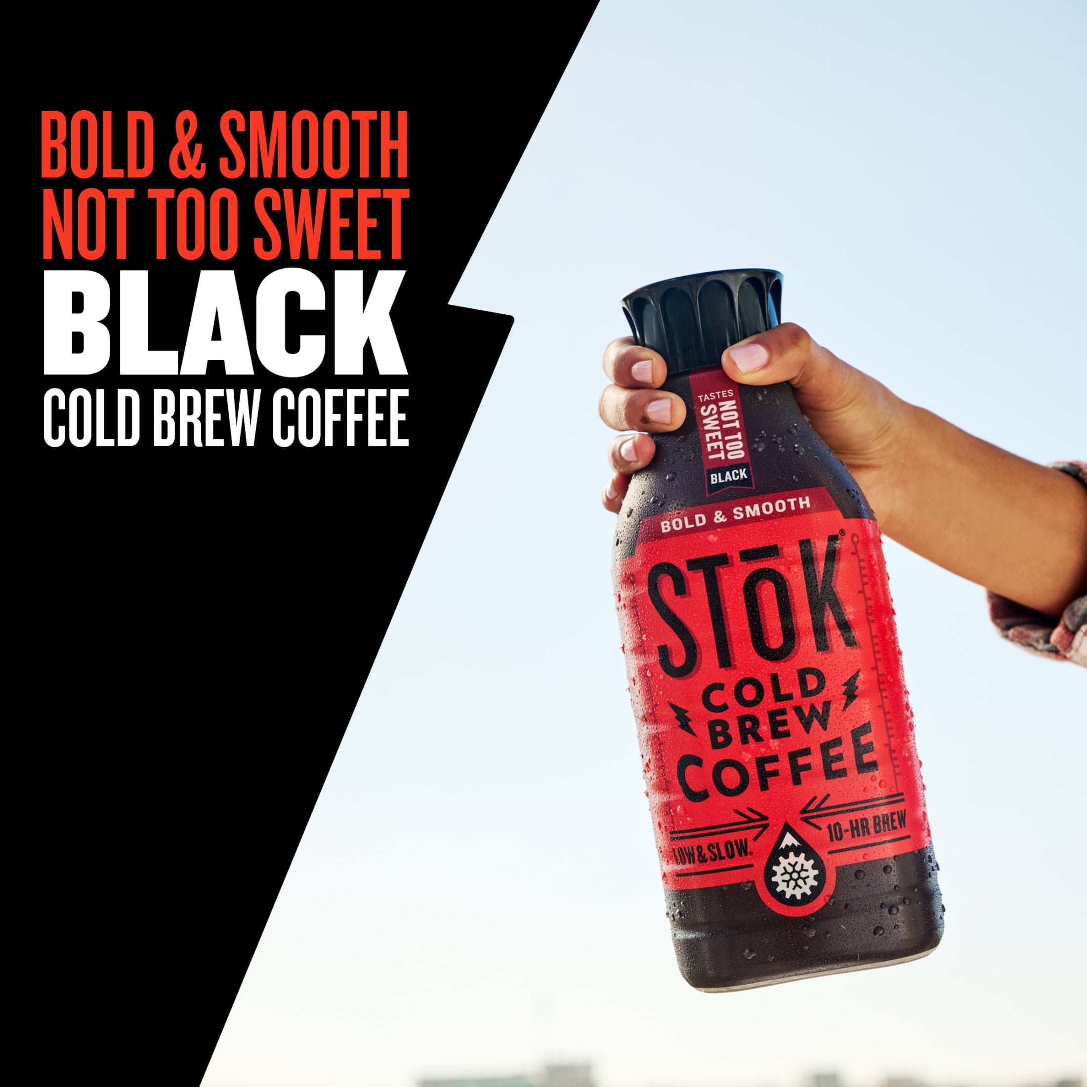 SToK Not Too Sweet Naturally Caffeinated Medium Roast Black Cold Brew Coffee 48 fl oz Bottle