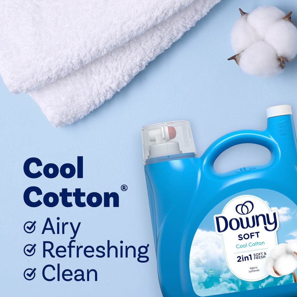 Downy Liquid Fabric Softener Cool Cotton Scent 140 fl oz 190 Loads