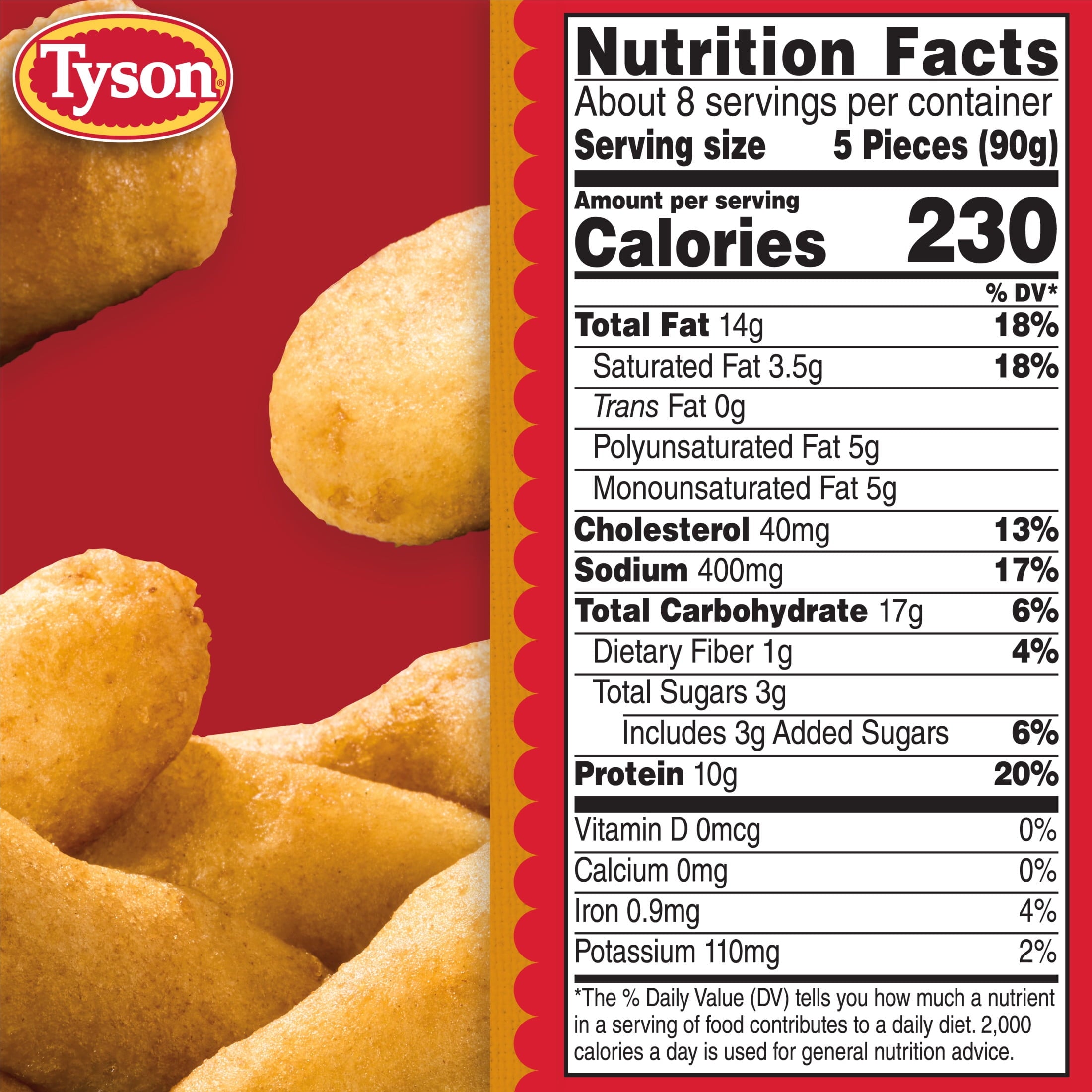 Tyson Honey Battered Breast Tenders Frozen 25.5 Oz 10g Protein
