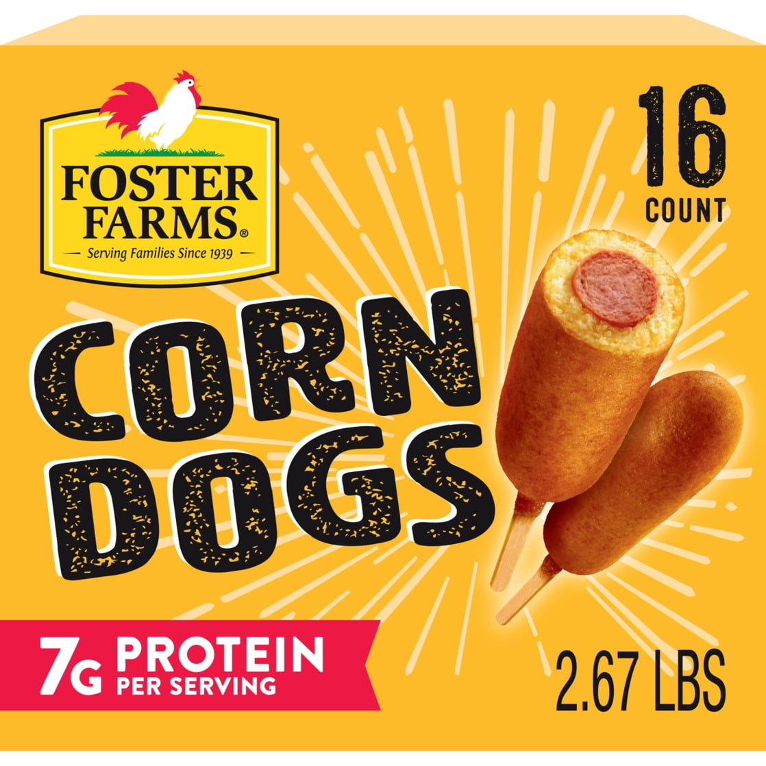 Foster Farms Honey Crunchy Corn Dogs Frozen 42.72 Oz 16 Count