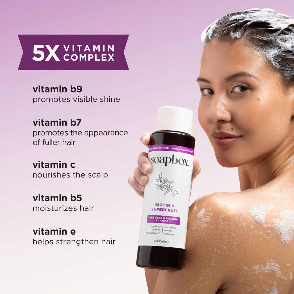 Soapbox Biotin & Superfruit Volumizing Shampoo For Fuller Hair 16 fl oz