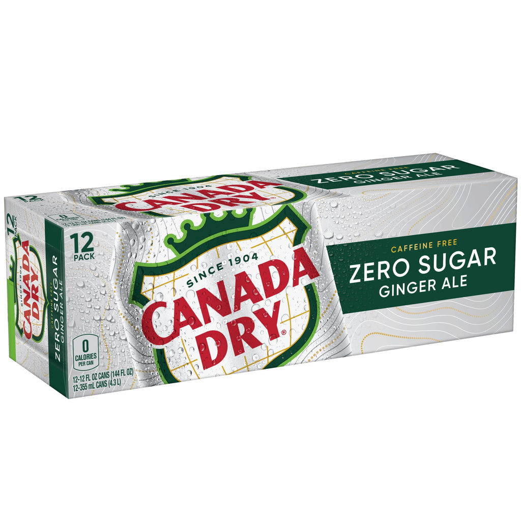 Canada Dry Caffeine Free Zero Sugar Ginger Ale Soda Pop Cans 12 Fl Oz 12 Pack