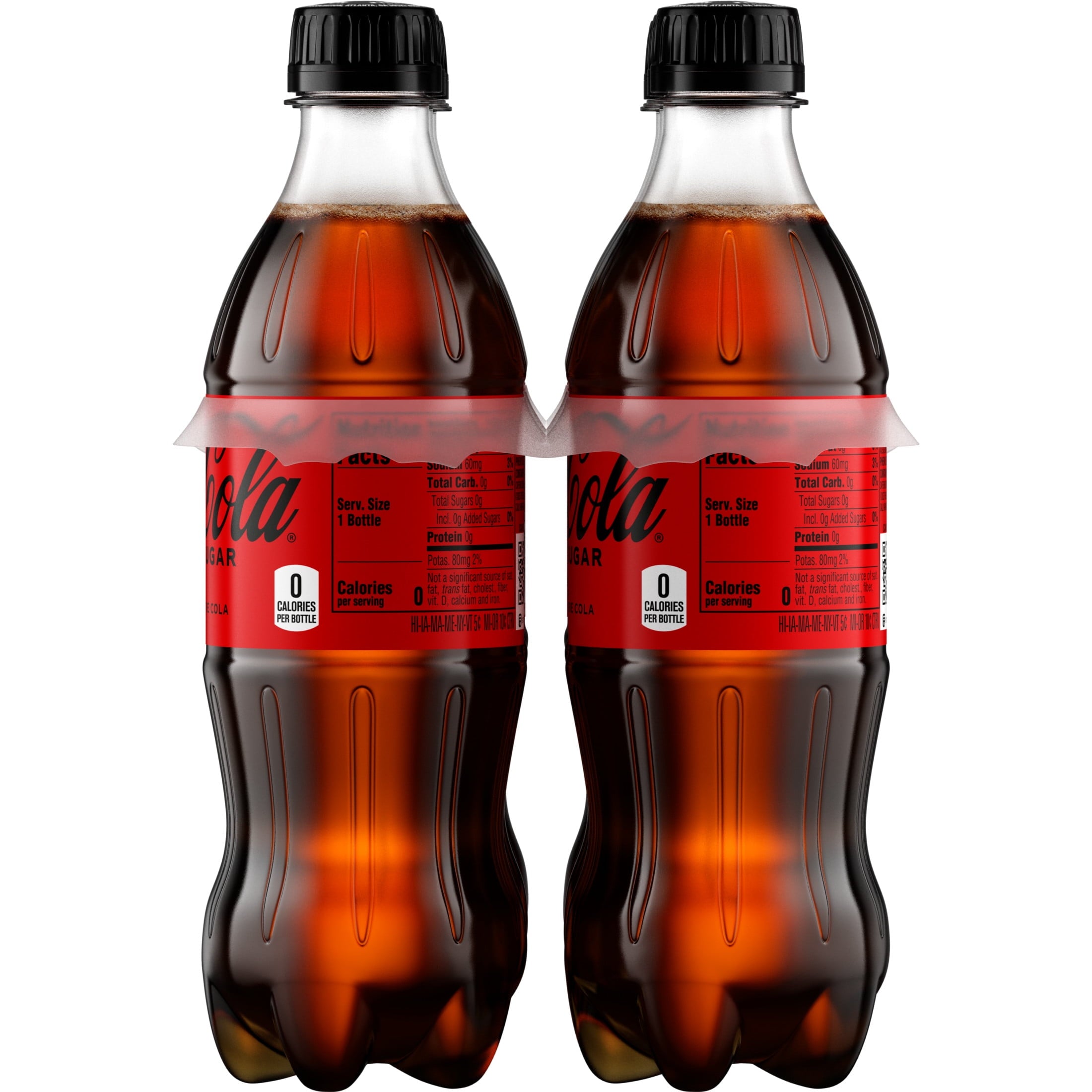 Zero Sugar Soda Pop Bottles 16.9 Fl Oz 6 Pack Coca-Cola