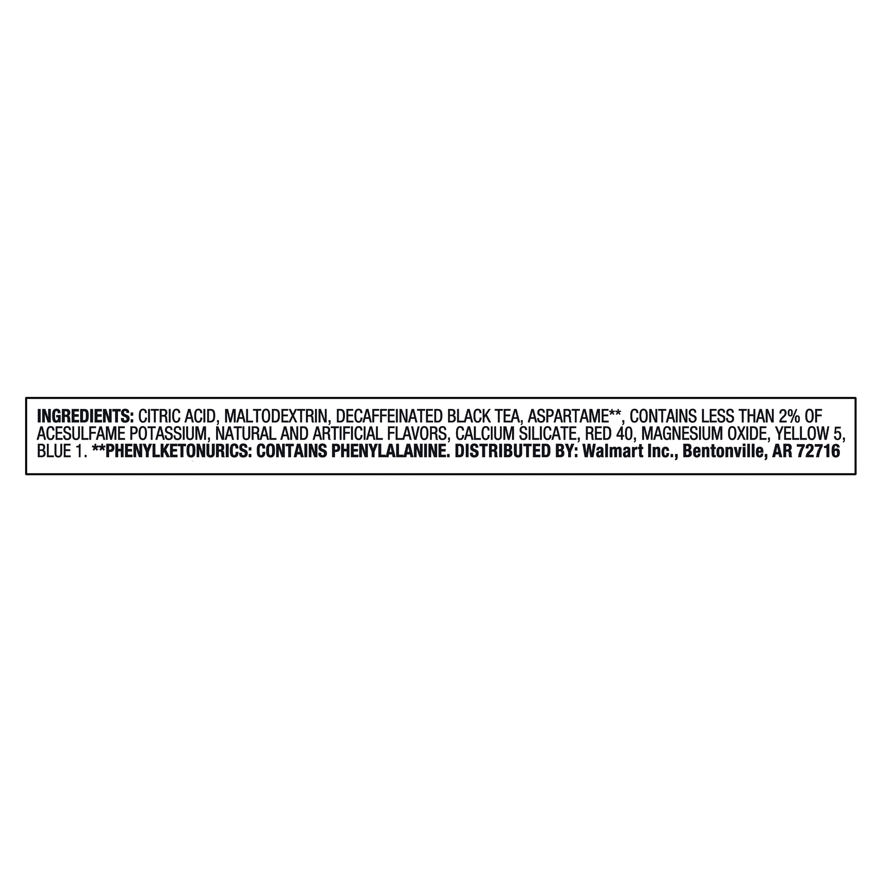Great Value Sugar-Free Iced Tea with Peach Naturally Decaffeinated Instant Drink Mix 0.07 oz 10 Count