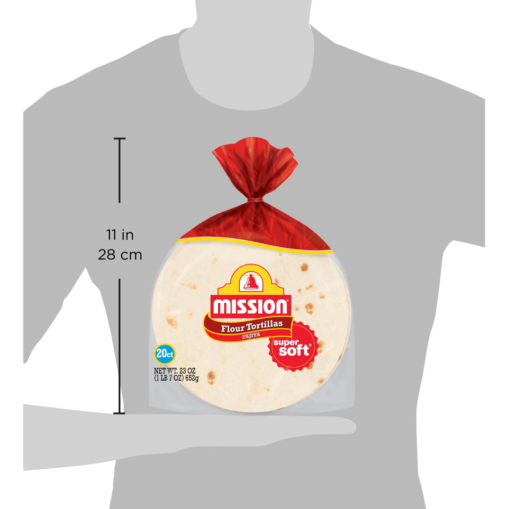 Super Soft Flour Tortillas Fajita Size 1.5 Lb 20 Count Mission