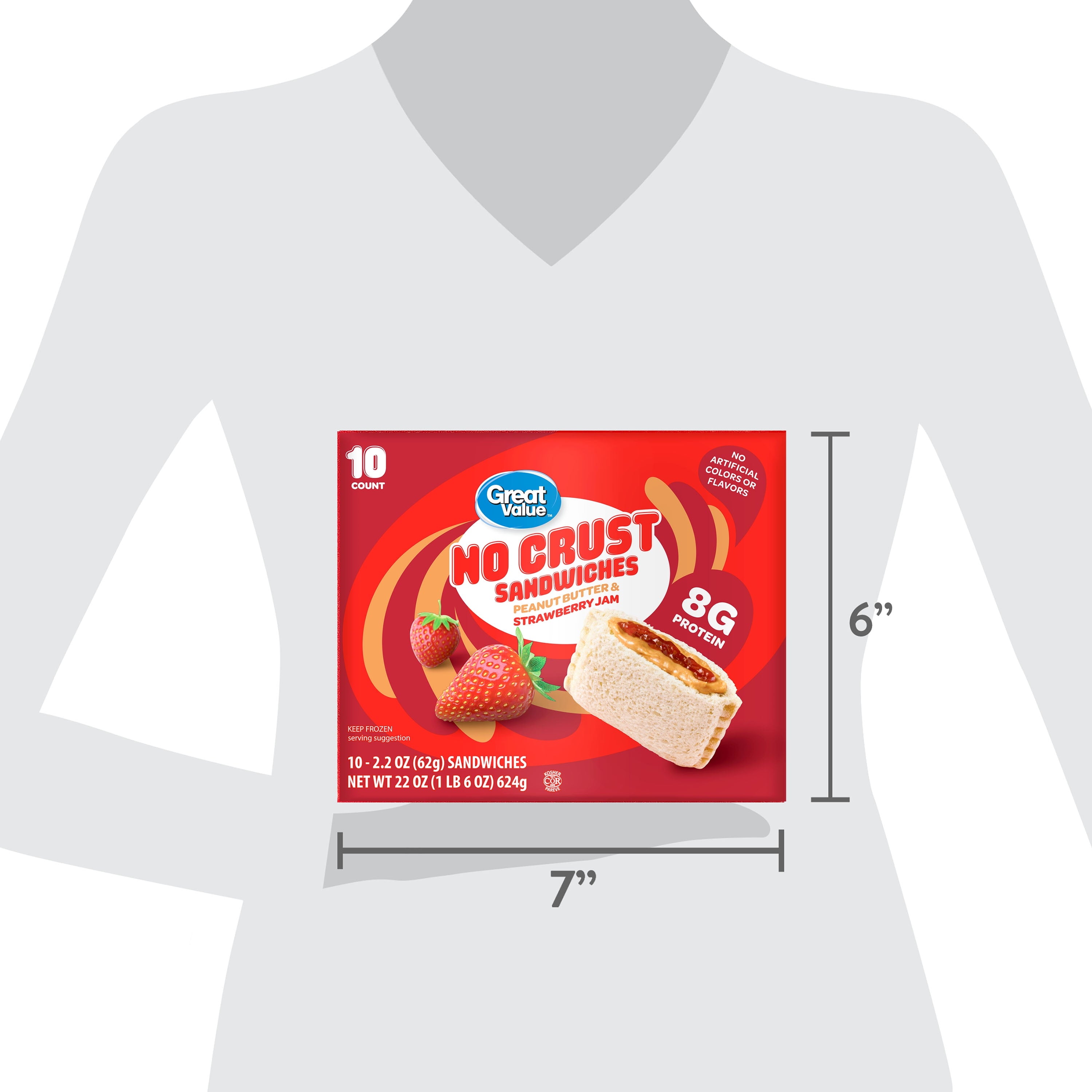 Great Value Peanut Butter & Strawberry Jam No Crust Sandwiches Frozen 22 Oz 10 Count