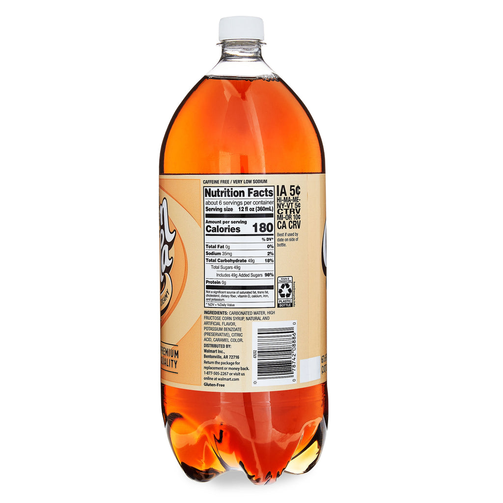Great Value Cream Soda Pop Bottle 2 L