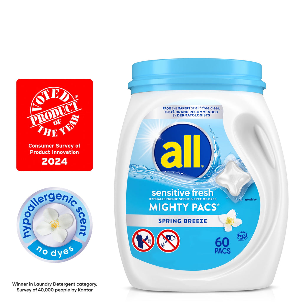 all Sensitive Fresh Mighty Pacs Laundry Detergent Pacs