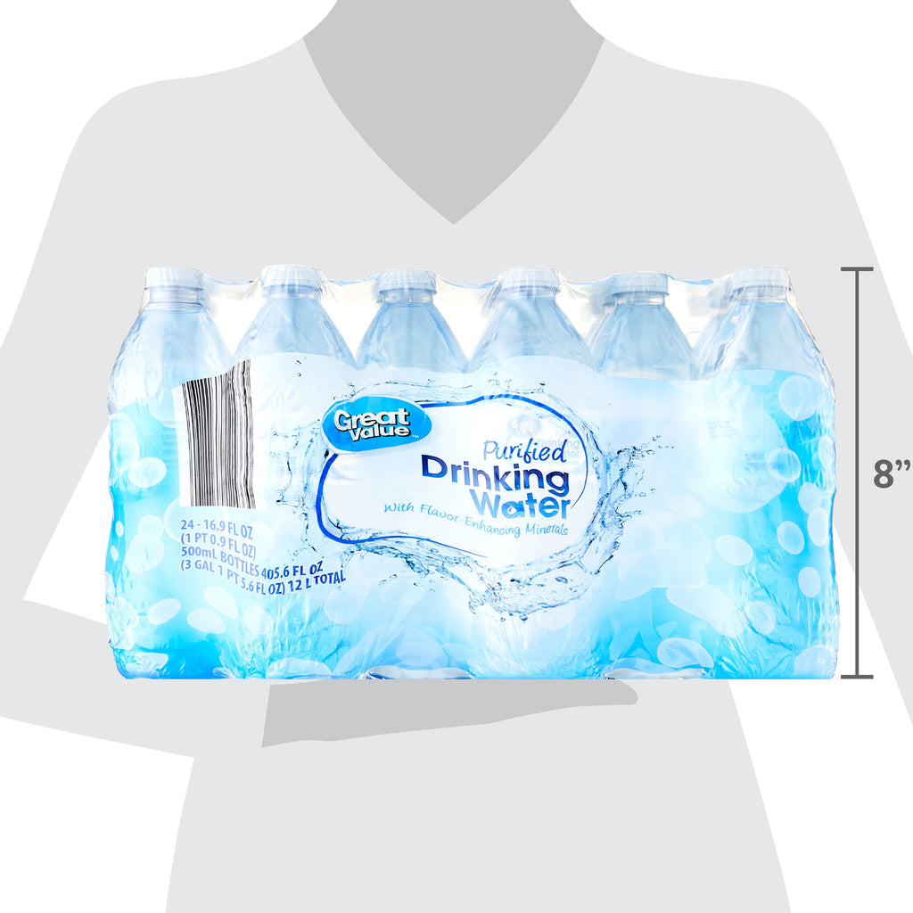 Great Value Purified Drinking Water 16.9 fl oz Bottles 24 Pack