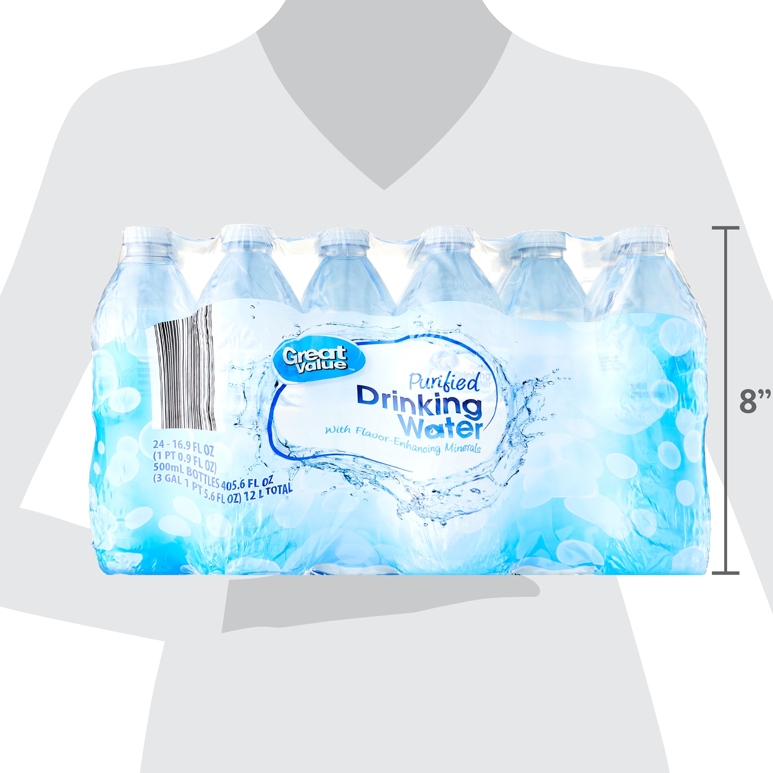Great Value Purified Drinking Water 16.9 fl oz Bottles 24 Pack