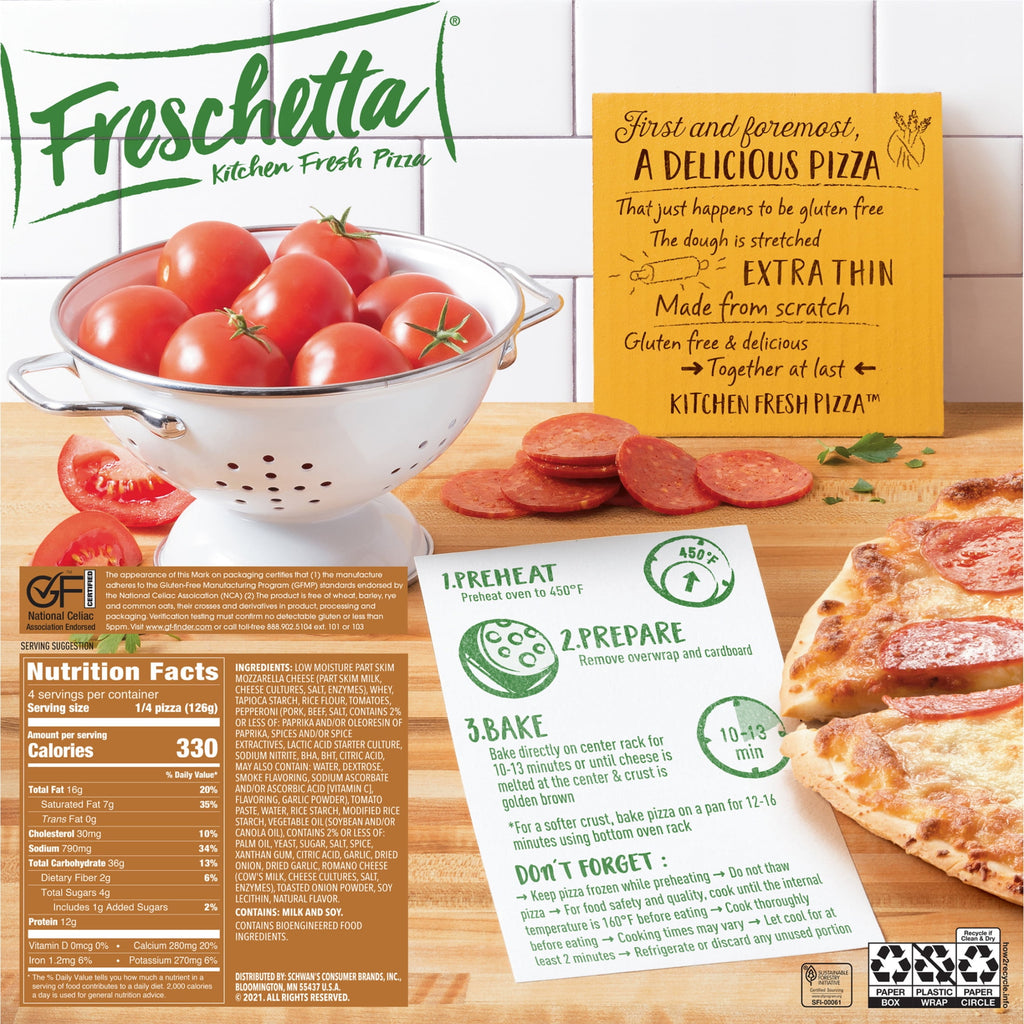 Freschetta Gluten Free Thin Crust Pepperoni Frozen Pizza 17.78 Oz