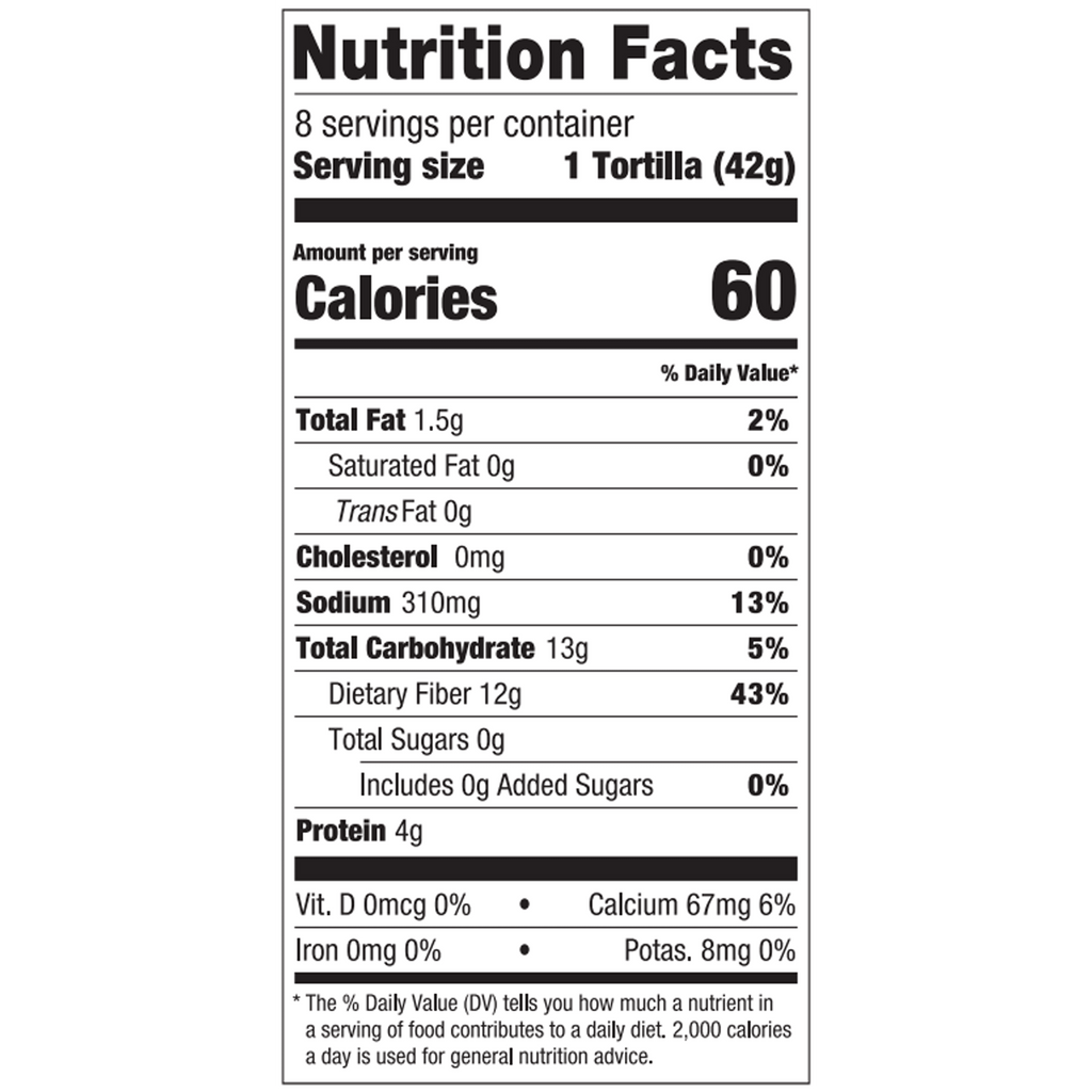 Carb Counter Zero Net Carbs Soft Taco Flour Tortillas 11.8 Oz 8 Count La Banderita