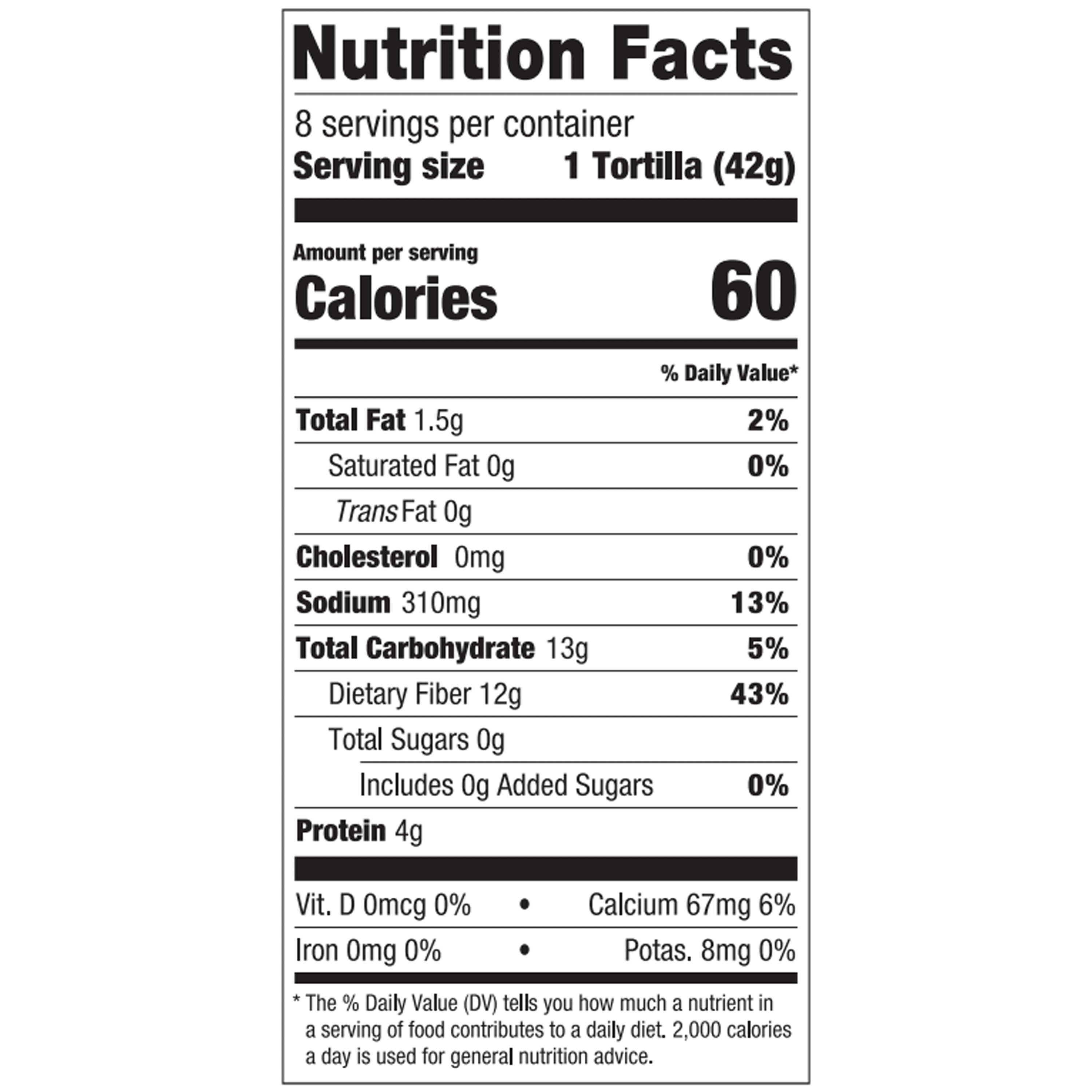 Carb Counter Zero Net Carbs Soft Taco Flour Tortillas 11.8 Oz 8 Count La Banderita