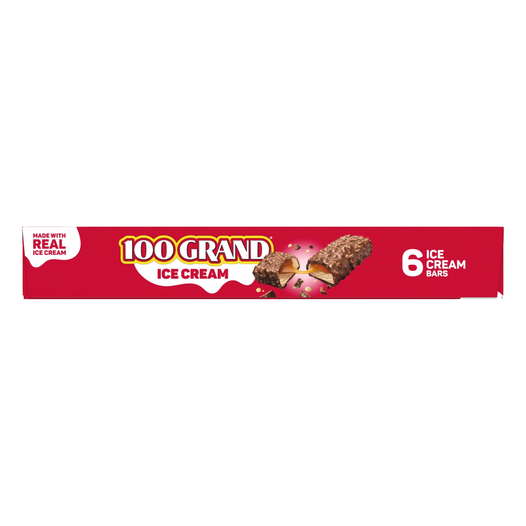 100 Grand Ice Cream Bars Caramel Crispy Crunchies Chocolatey Coating 6 Count 12 Fl Oz