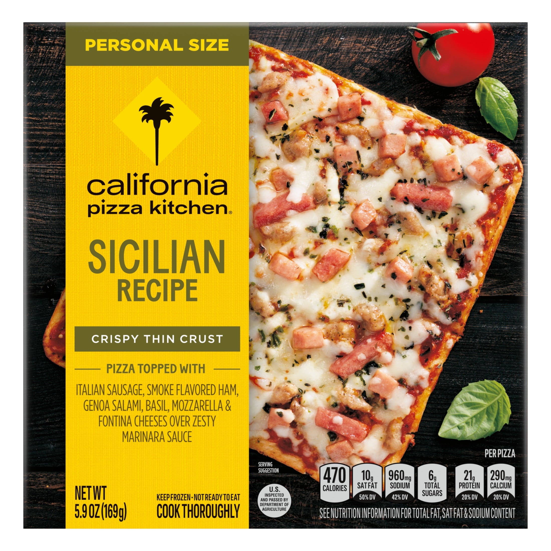 California Pizza Kitchen Sicilian Recipe Personal Size Frozen Pizza 5.9 Oz