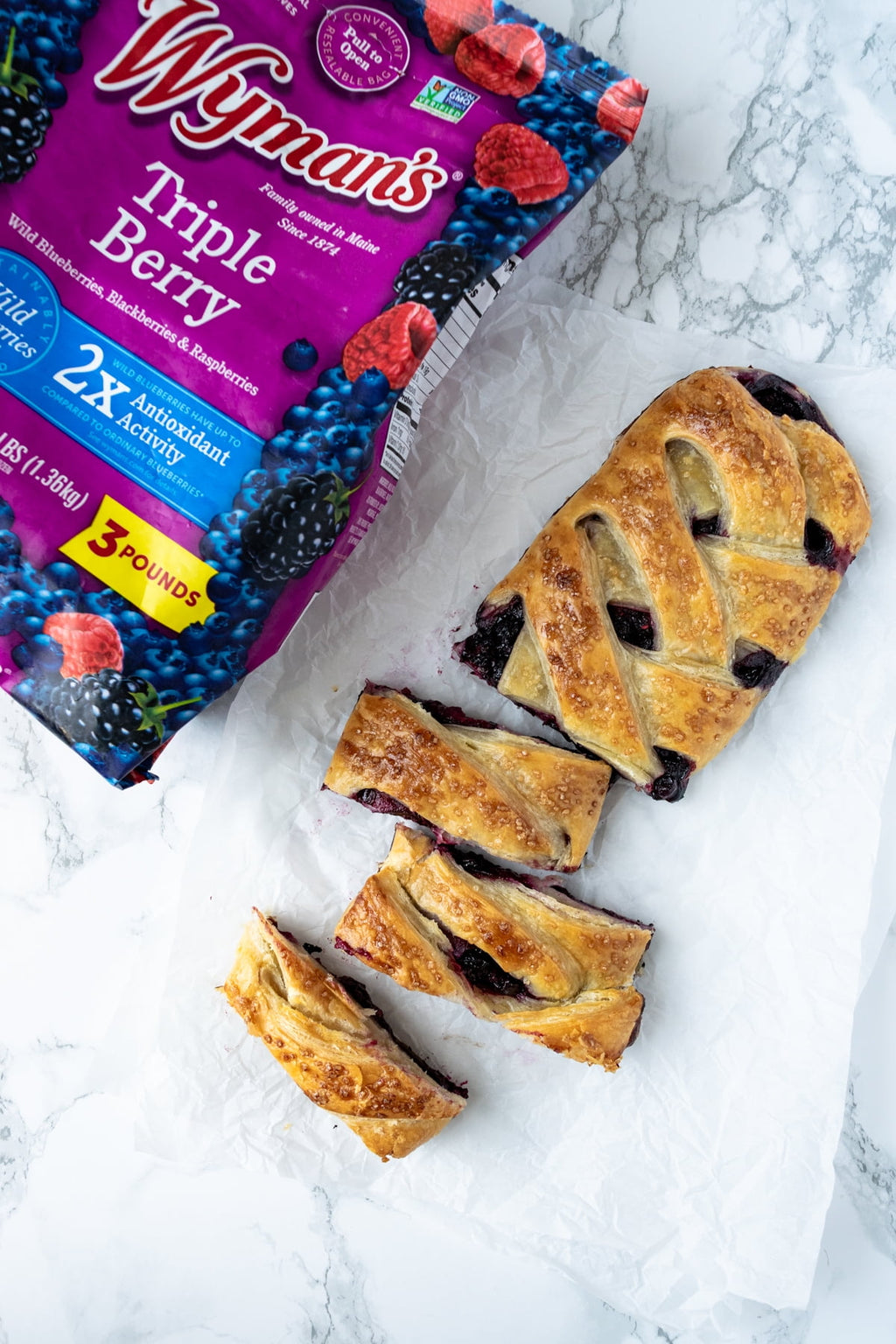 Wyman's Triple Berry Blend Frozen Blueberries Blackberries Raspberries 48 Oz