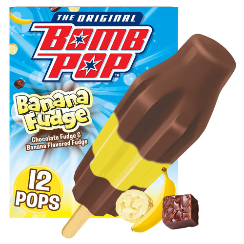 Bomb Pop Banana Fudge Freeze Ice Pop Frozen Dessert 12 Count 21 Fl Oz